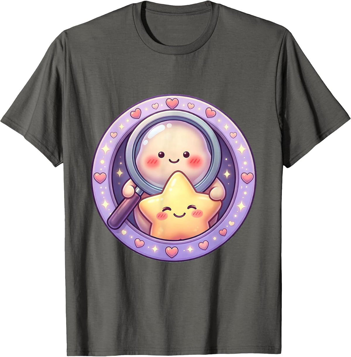 Men's Sped Teacher Magnifying Glass Star Graphic T-Shirt - Asphalt Grey