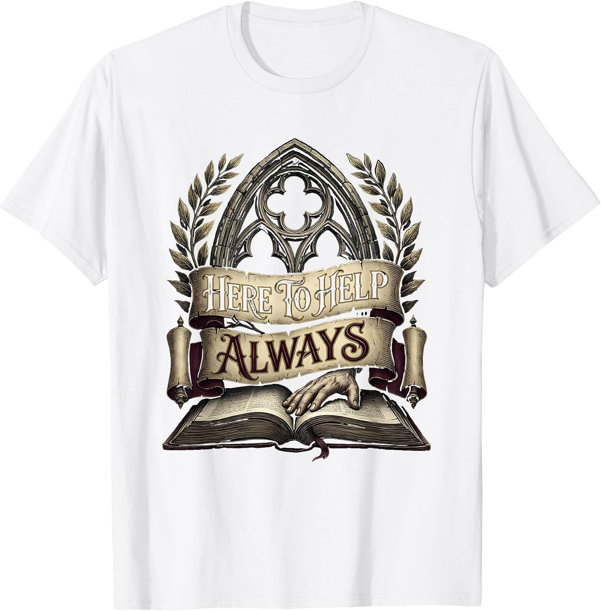 Men's Here To Help Always School Counselor Design T-Shirt - White