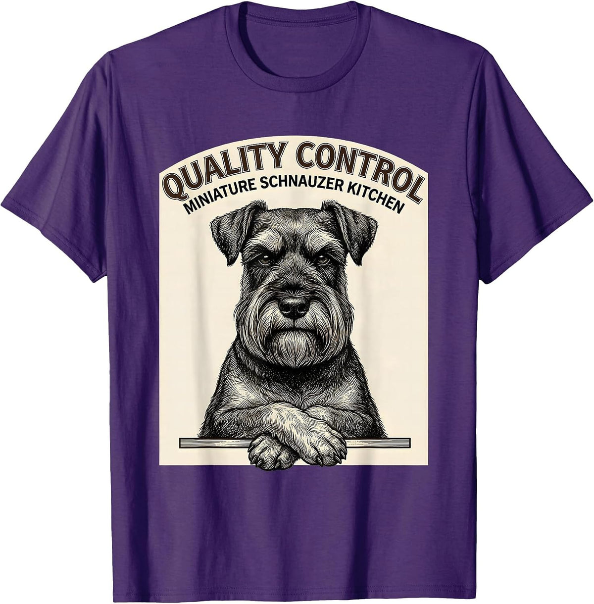 Men's Quality Control Miniature Schnauzer Kitchen Schnauzer Mama T-Shirt - Purple