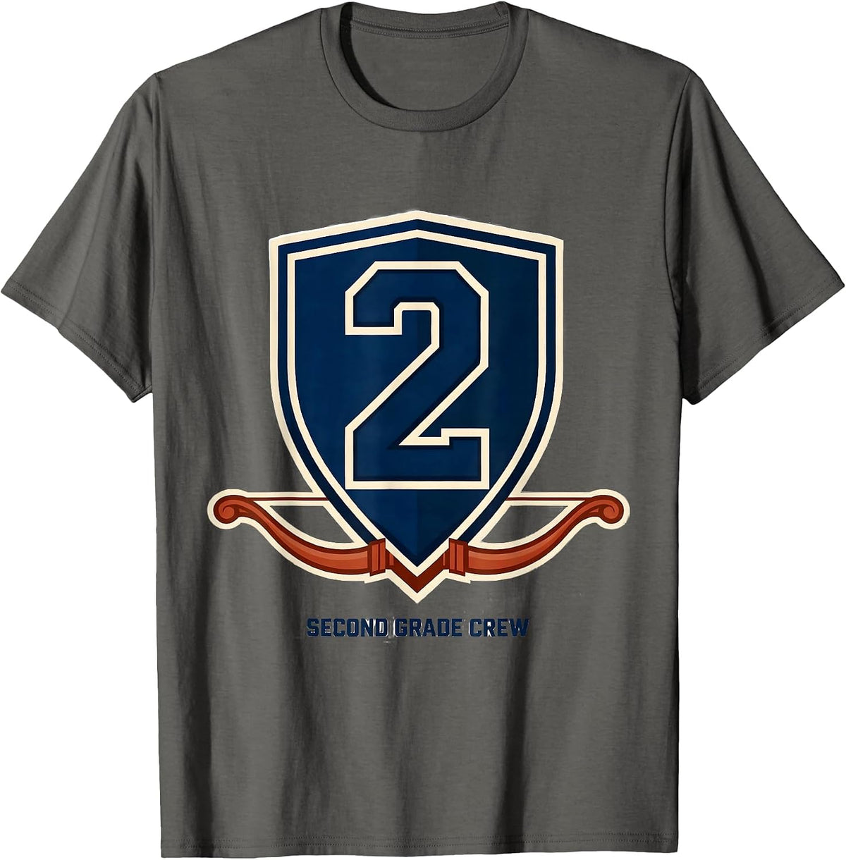 Second Grade Crew Sports Coquette Bow Back to School First T-Shirt - Asphalt Grey