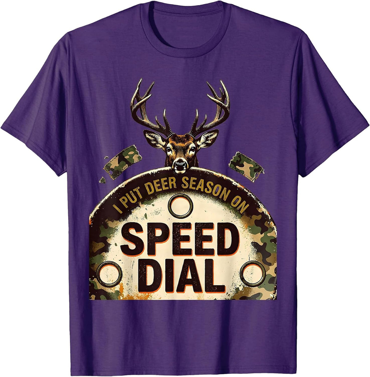 I Put Deer Season On Speed Dial Funny Hunting Dad Gift T-Shirt - Purple