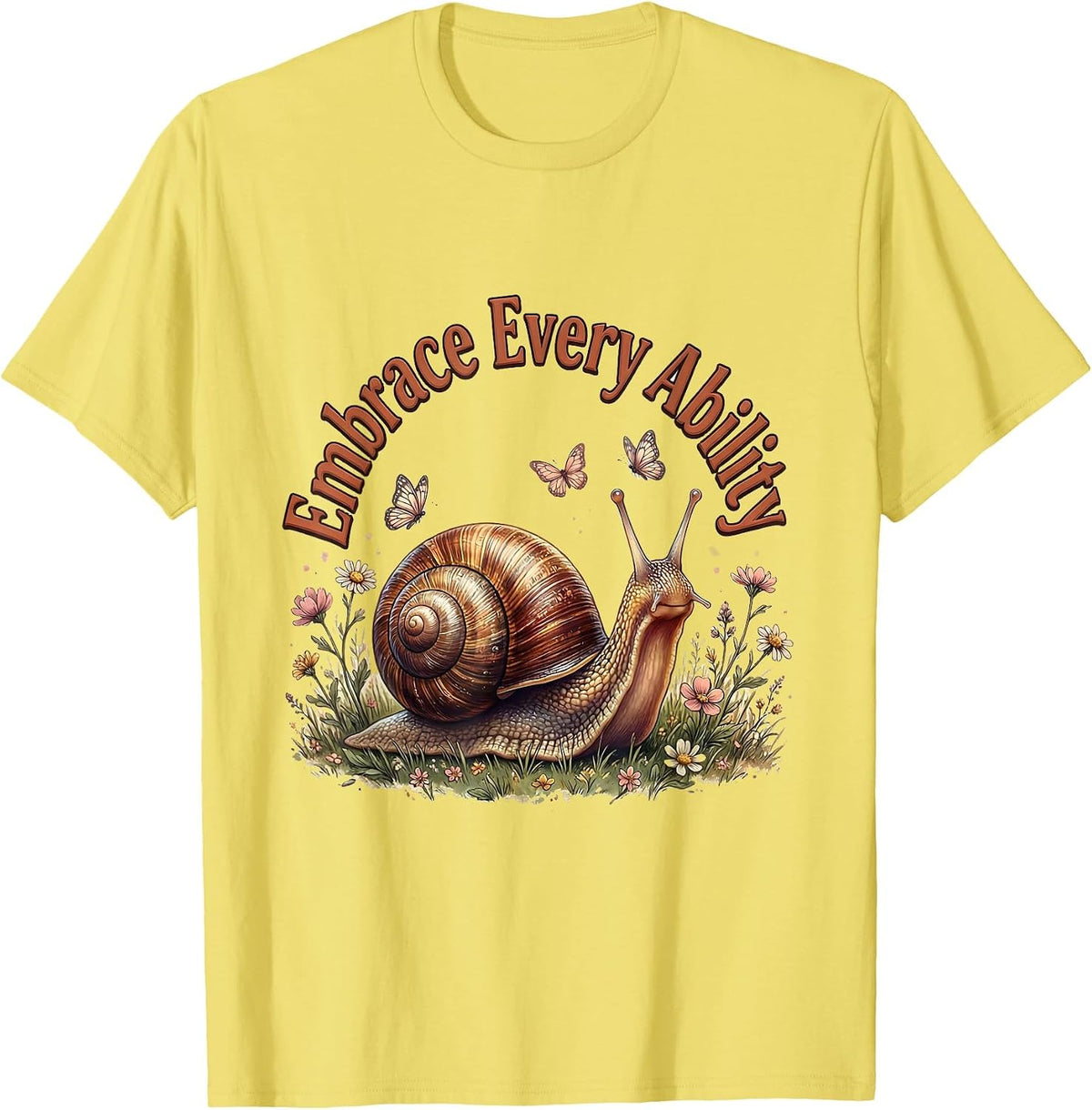 Men's Embrace Every Ability Down Syndrome Awareness Design T-Shirt - Lemon Yellow