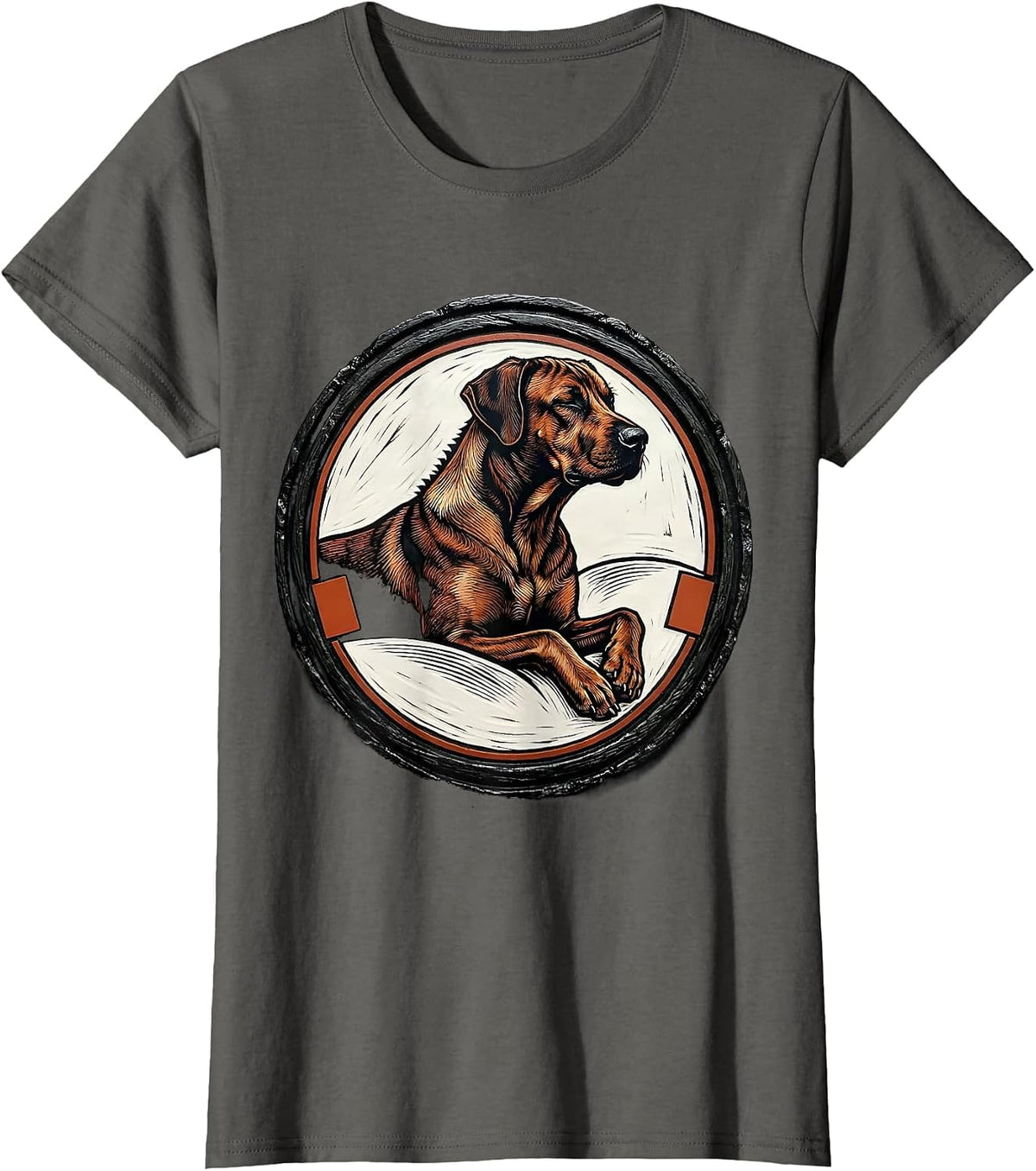 Women's Rhodesian Ridgeback Sleeping Dog Breed Loungewear Gift T-Shirt - Asphalt Grey