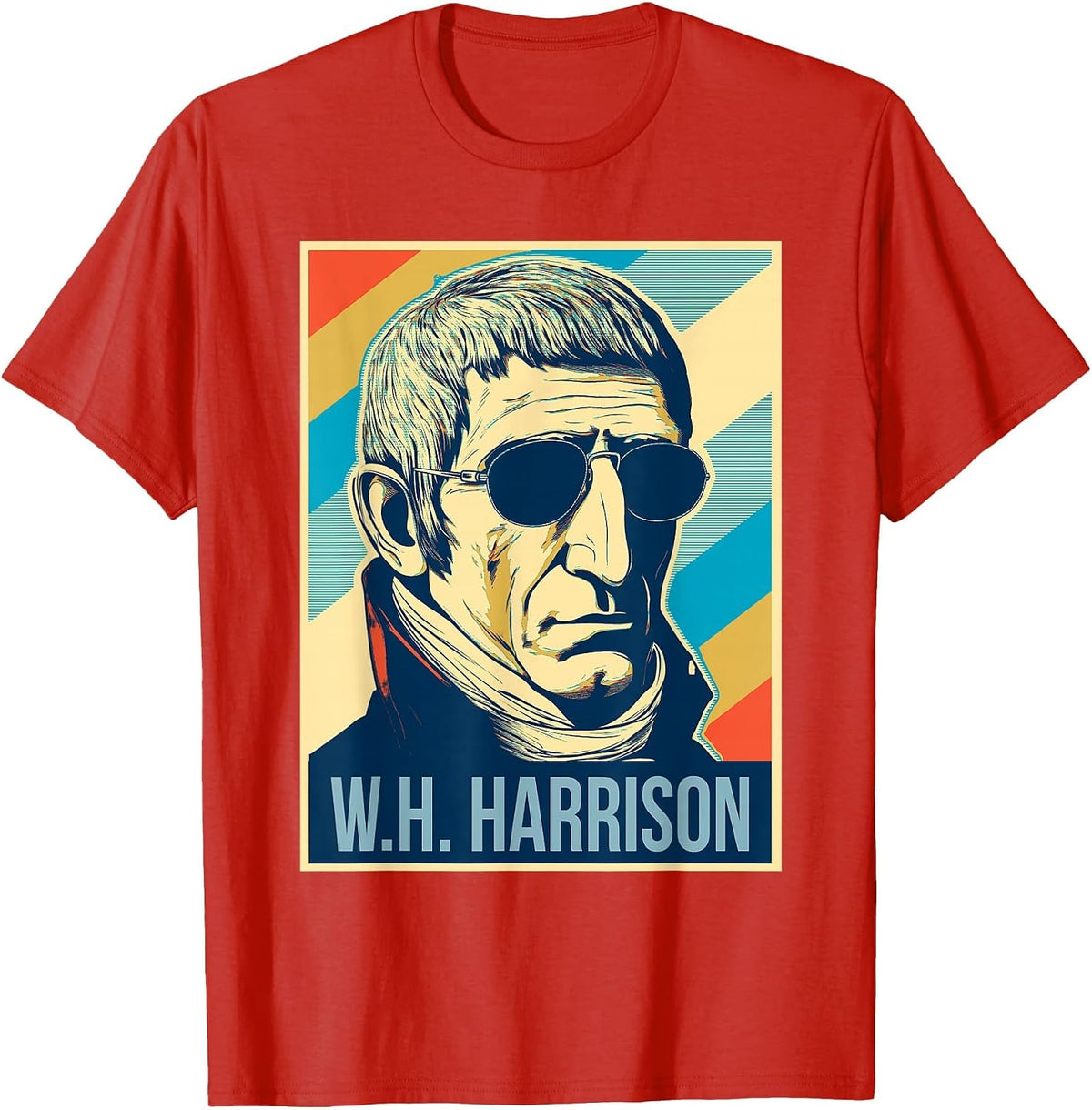 4th of July William Henry Harrison President Retro Patriotic T-Shirt - Red