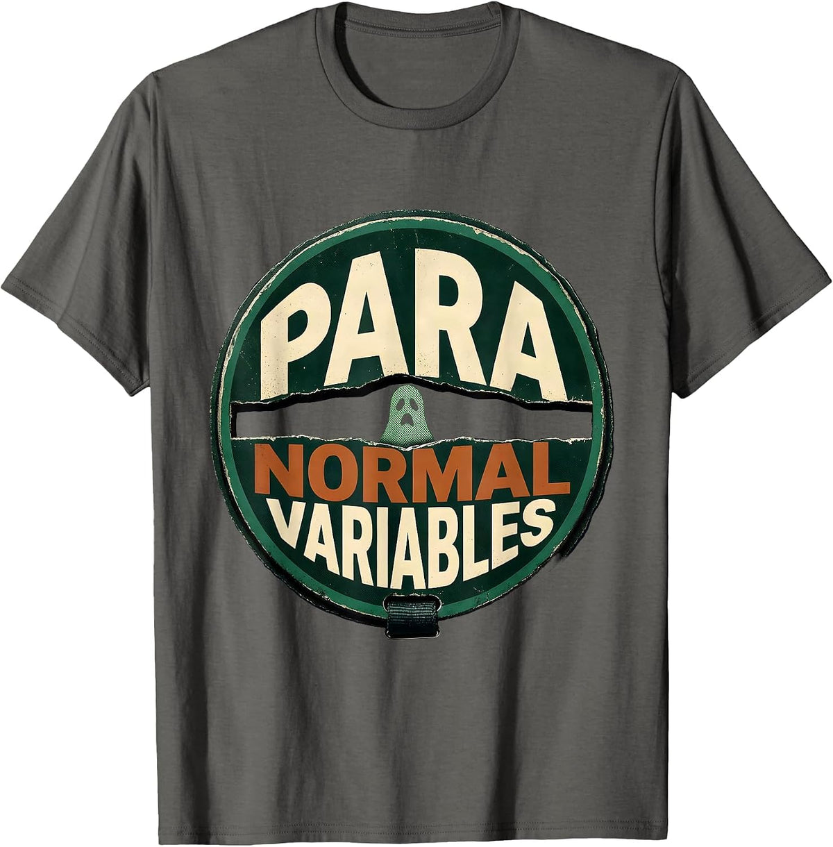 Men's Para Normal Variables Vintage Ghost Para Teacher Halloween T-Shirt - Asphalt Grey