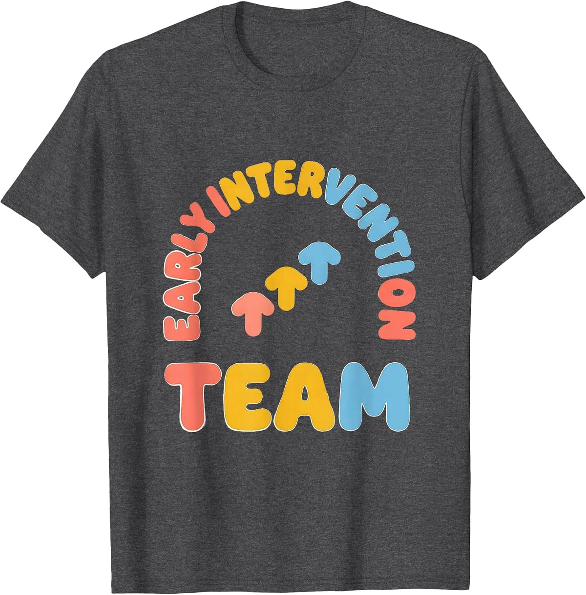 Men's Early Intervention Team Rainbow Pride Teacher Squad T-Shirt - Dark Heather Grey
