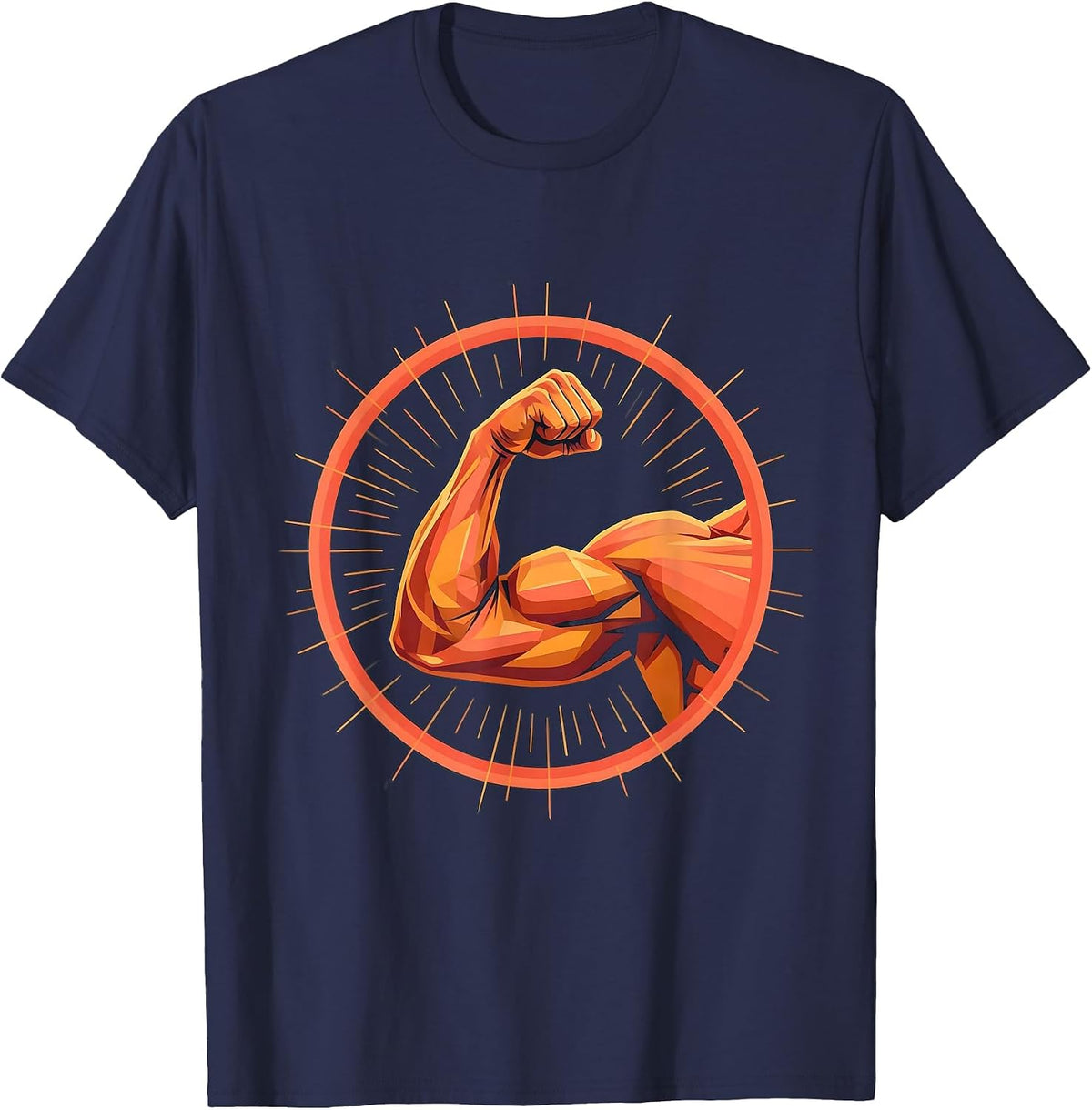 Men's Physical Therapy Bicep Curl Graphic T-Shirt - Navy Blue