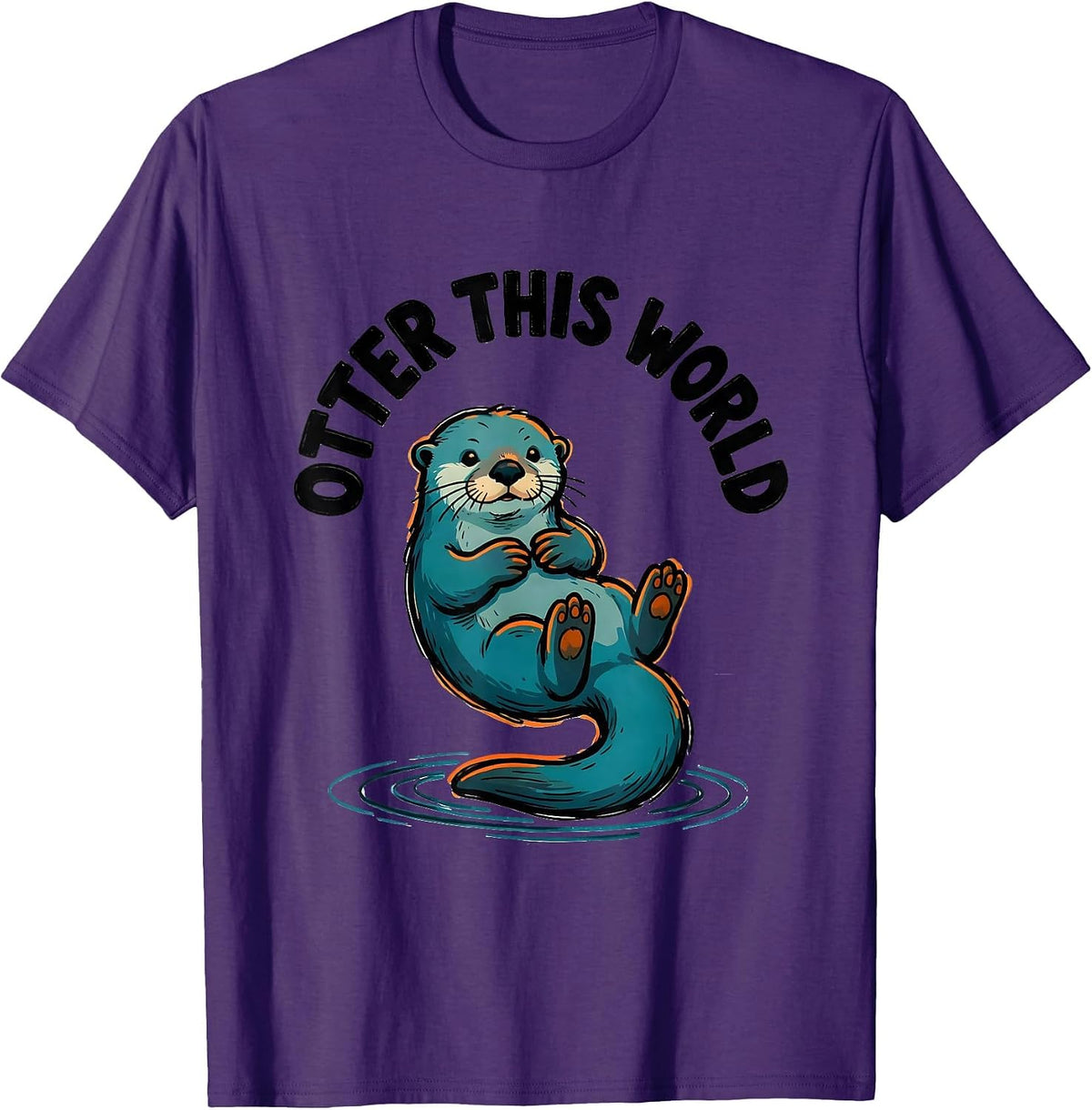 Otter This World Funny Otter Lover Nature Humor T-Shirt - Purple