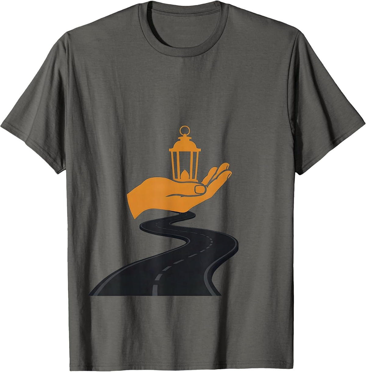 School Counselor Guiding Light Lantern Road Design T-Shirt - Asphalt Grey