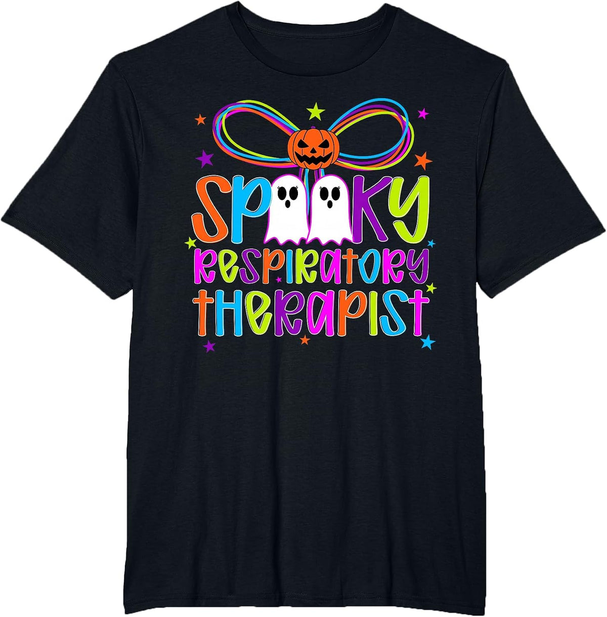 Spooky Respiratory Therapist Halloween Respiratory Therapy T-Shirt - Black