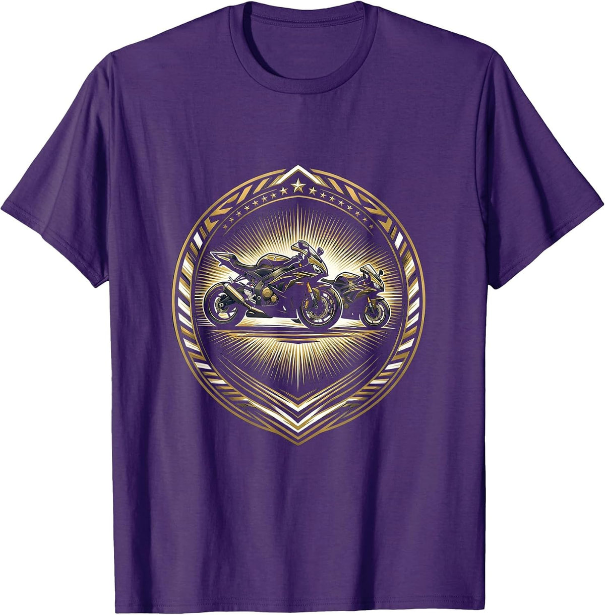 Dad and Son Matching Motorcycles Riding Duo T-Shirt - Purple