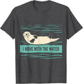 Men's I Move With The Water Funny Sea Otter Lover Nature Humor T-Shirt - Dark Heather Grey