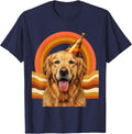 Drunk Golden Retriever Party Hat Dog Lover Gift T-Shirt - Navy Blue
