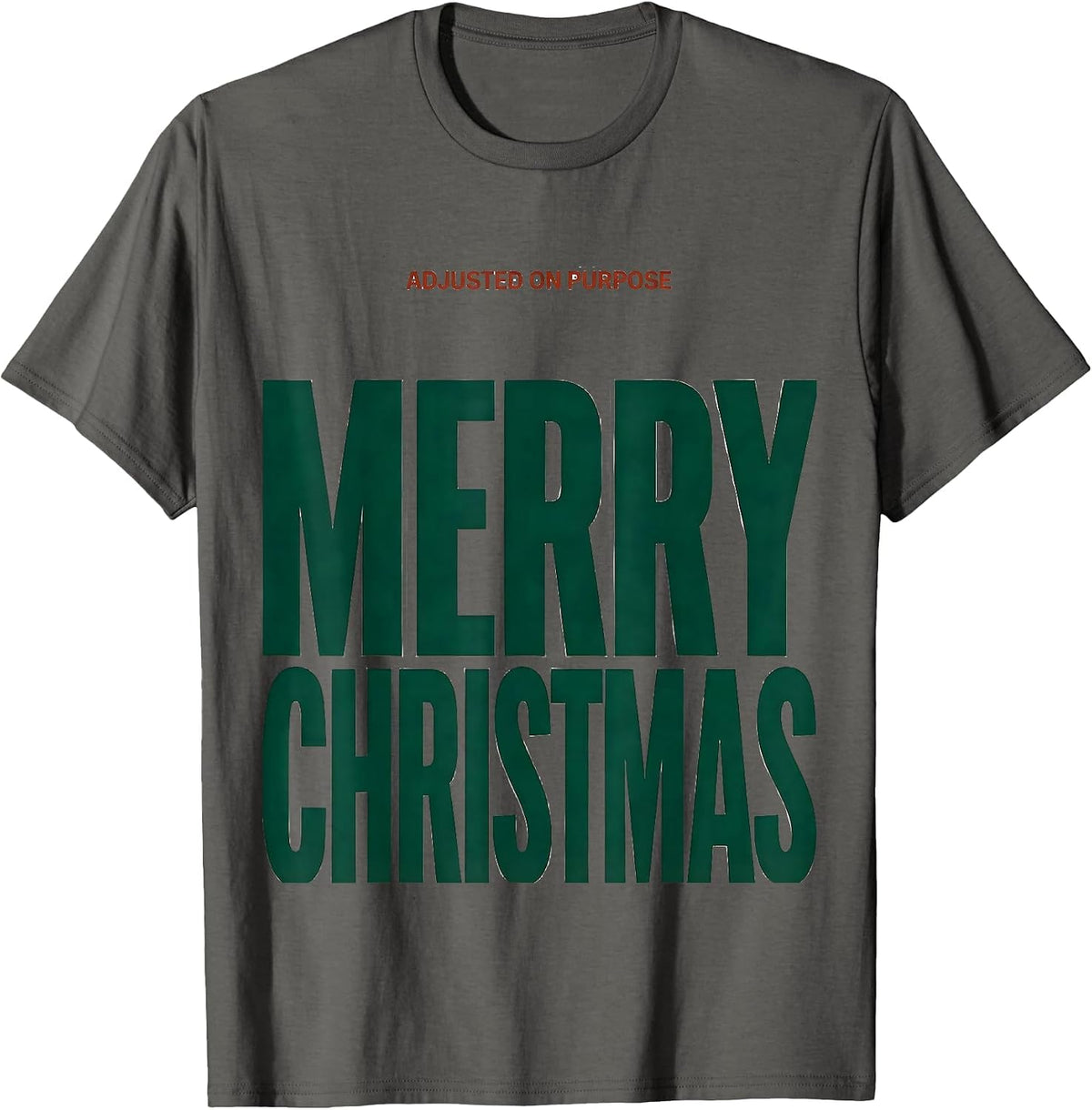 Adjusted On Purpose Merry Christmas Funny Chiropractor T-Shirt - Asphalt Grey