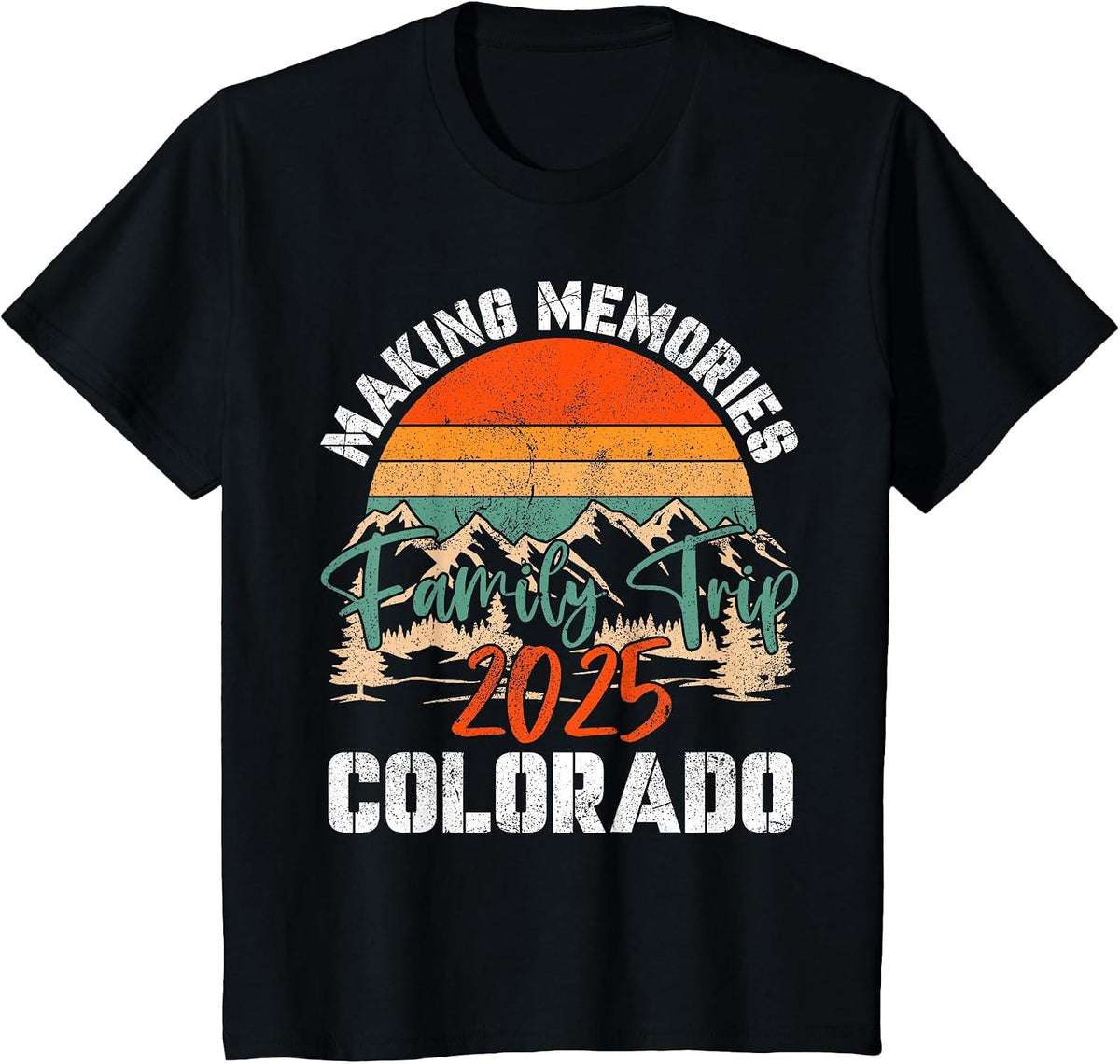Colorado Family Trip 2025 Mountain Camping Cousin Crew Match T-Shirt - Black