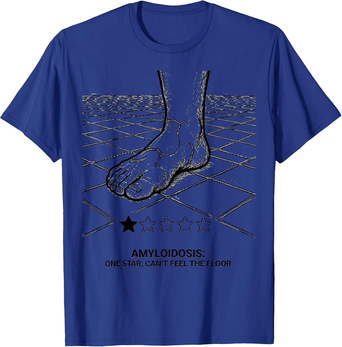 Men's Amyloidosis: One Star, Can't Feel the Floor Warrior T-Shirt - Royal Blue