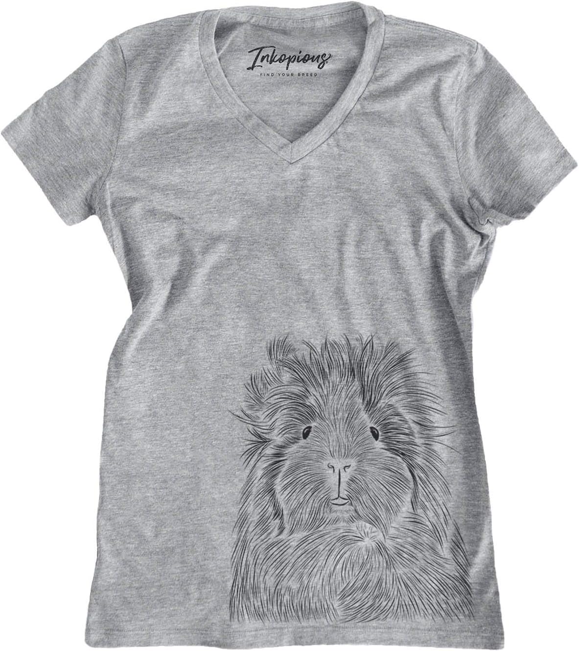 Bare Rhino the Guinea Pig Triblend T-Shirt - Grey Modern V-neck