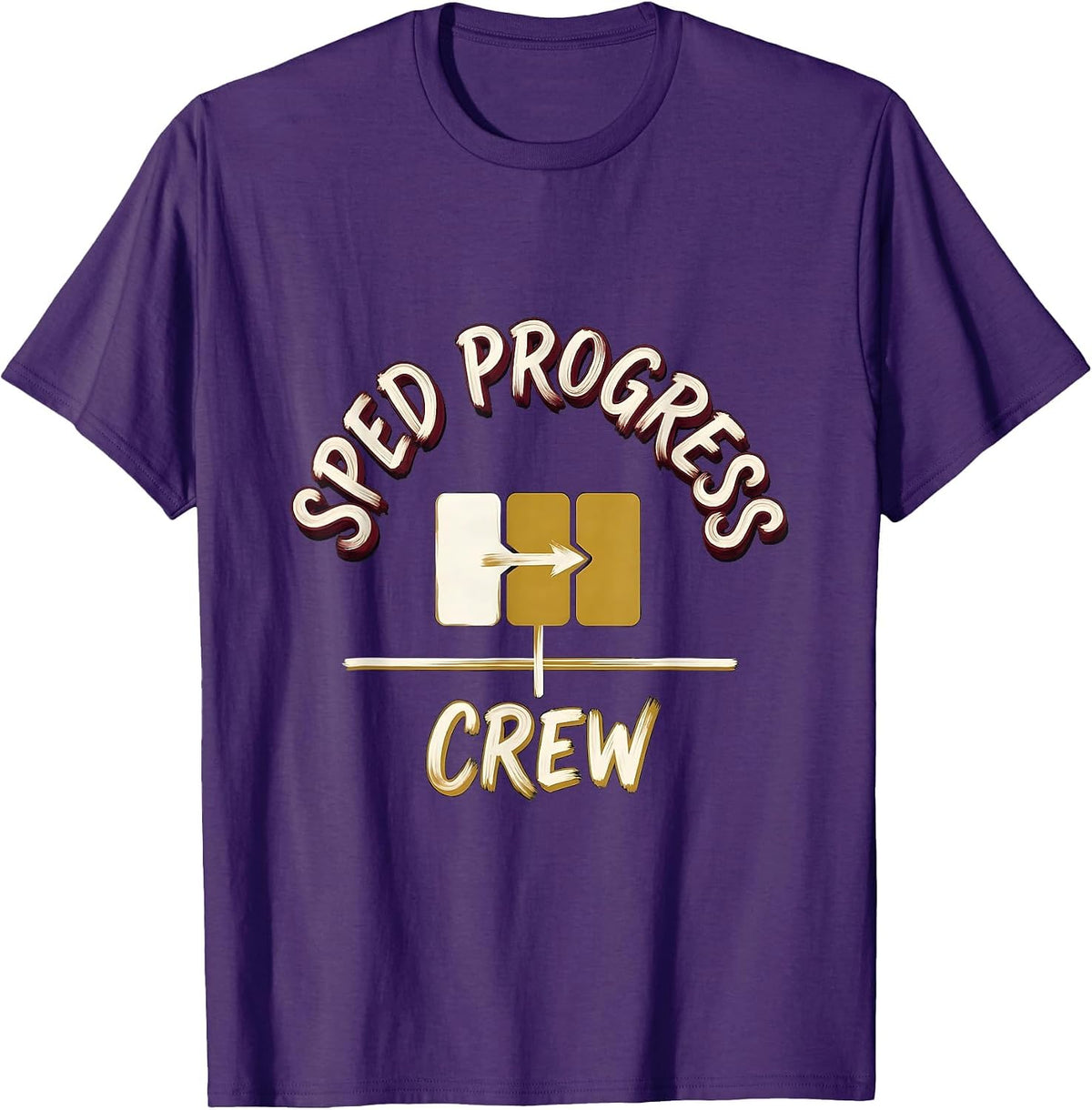 Men's SPED Progress Crew Special Education Teacher Aide Crew Pride T-Shirt - Purple