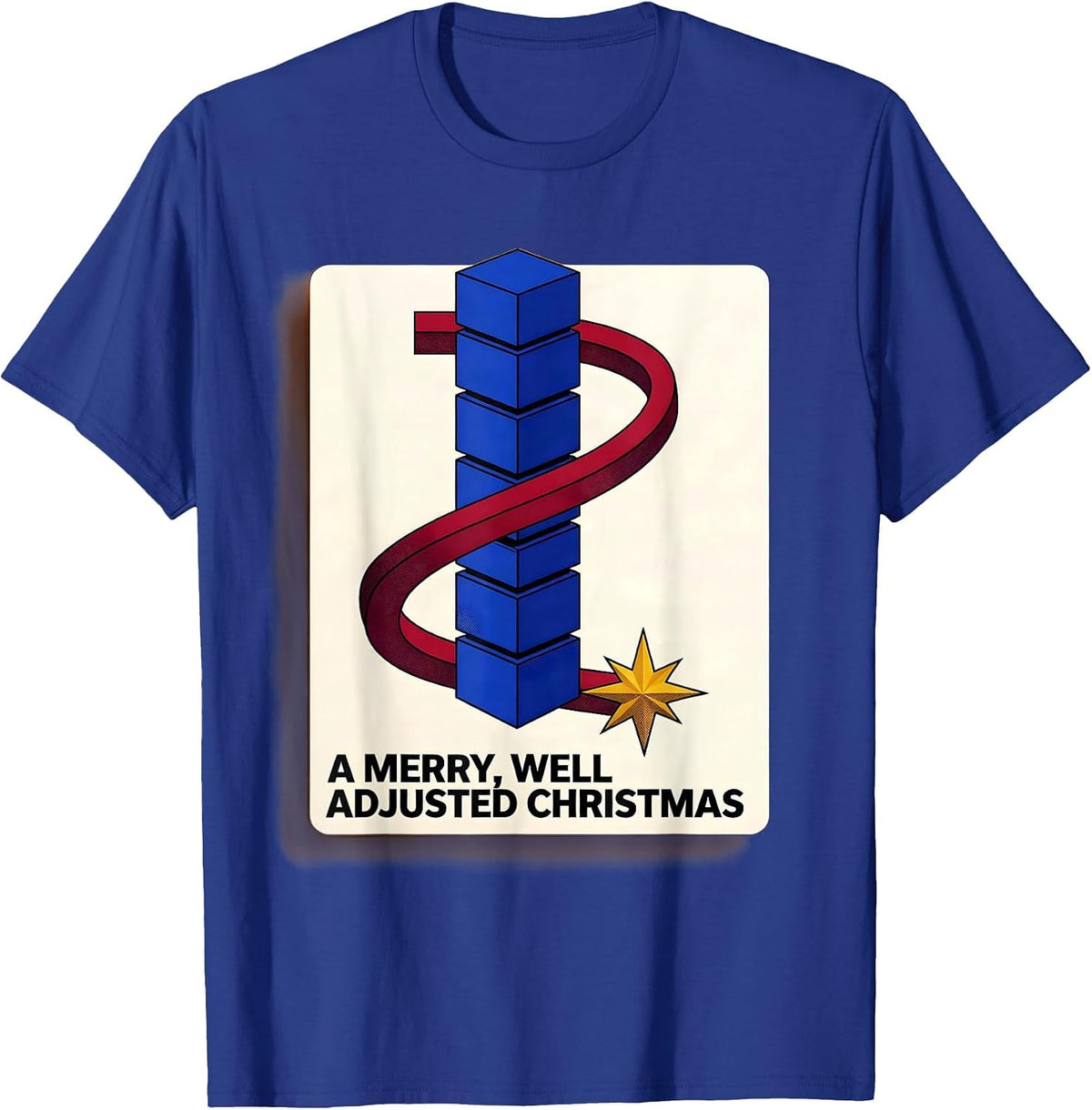 A Merry Well Adjusted Christmas Geometric Chiropractor Humor T-Shirt - Royal Blue
