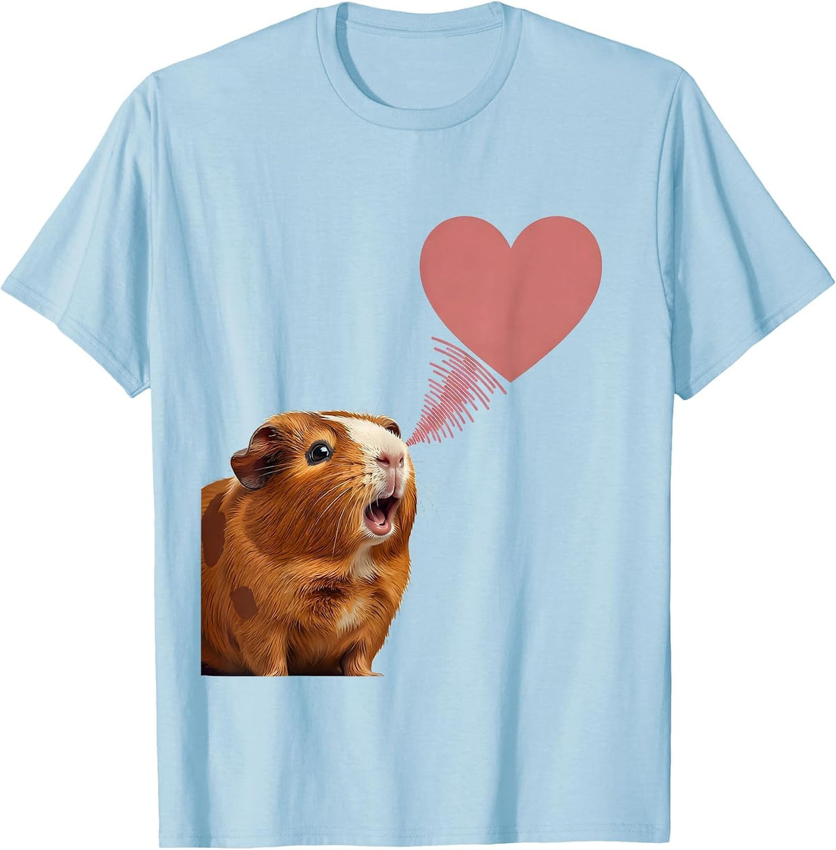Heart Wheek Guinea Pig Funny Pet Lover Gift T-Shirt - Baby Blue