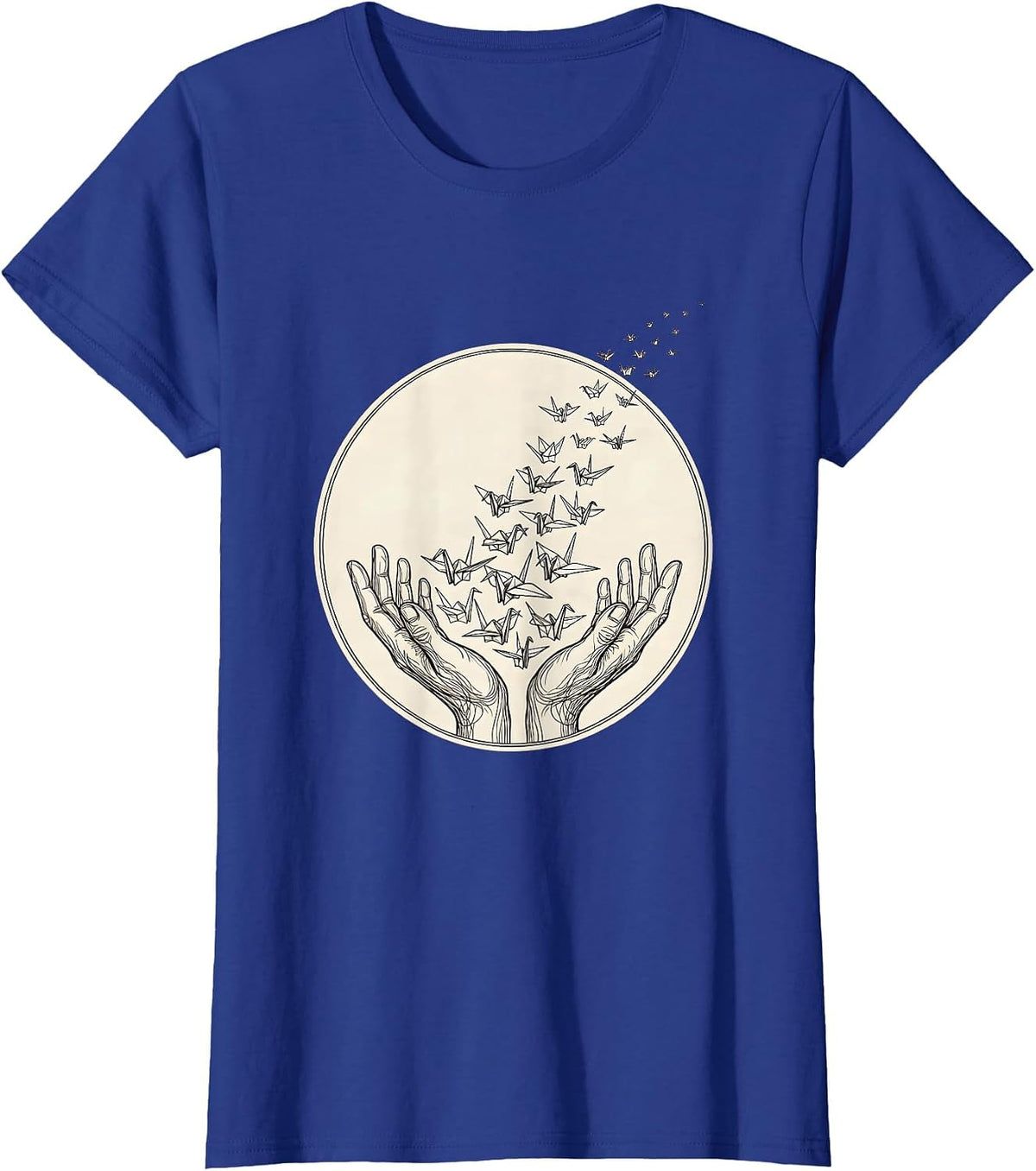 Women's Autism Awareness Paper Cranes Release Graphic T-Shirt - Royal Blue