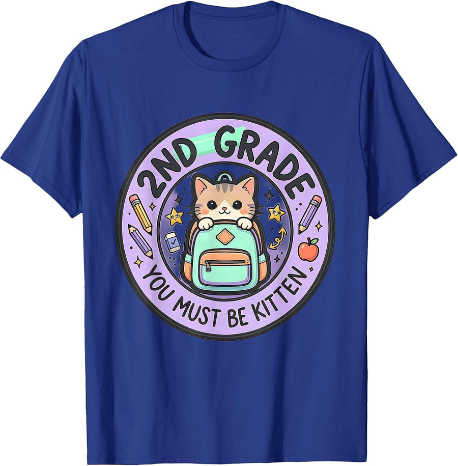 2nd Grade You Must Be Kitten Kawaii Cat Lover Back To School T-Shirt - Royal Blue