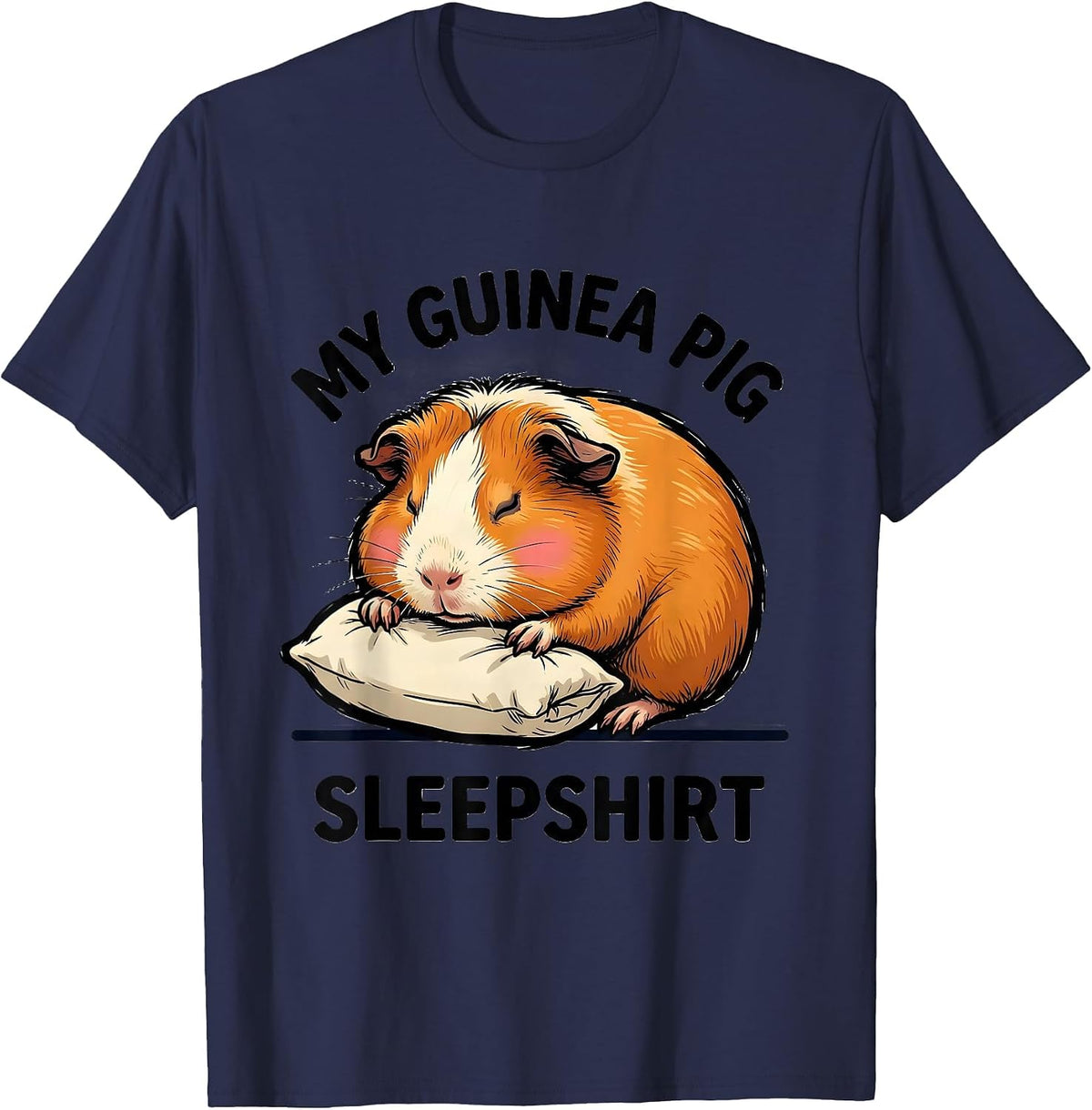 My Guinea Pig Sleepshirt Cute Animal Lover Pajama T-Shirt - Navy Blue