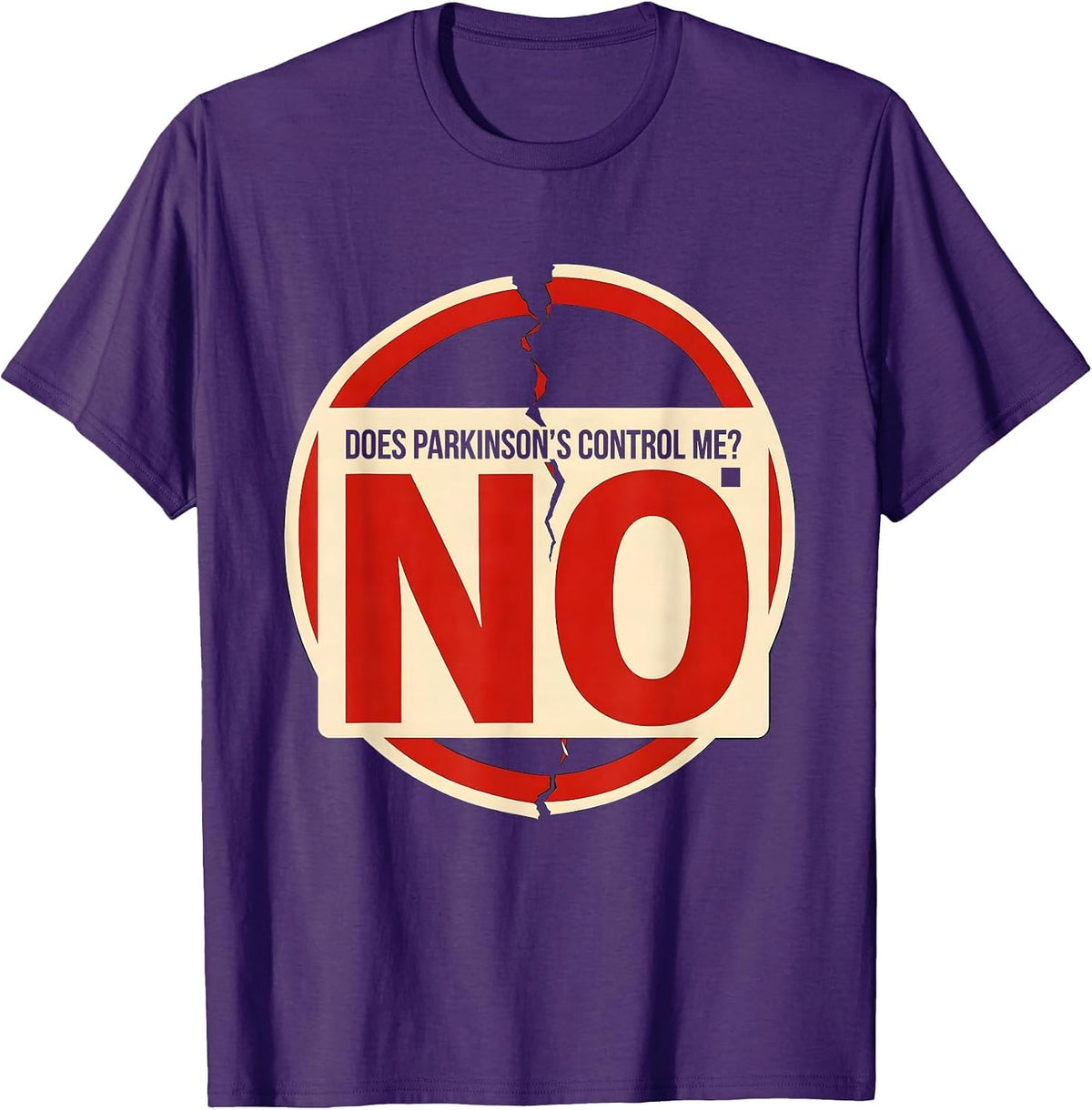 Does Parkinson's Control Me? No Stencil Warrior Support T-Shirt - Purple
