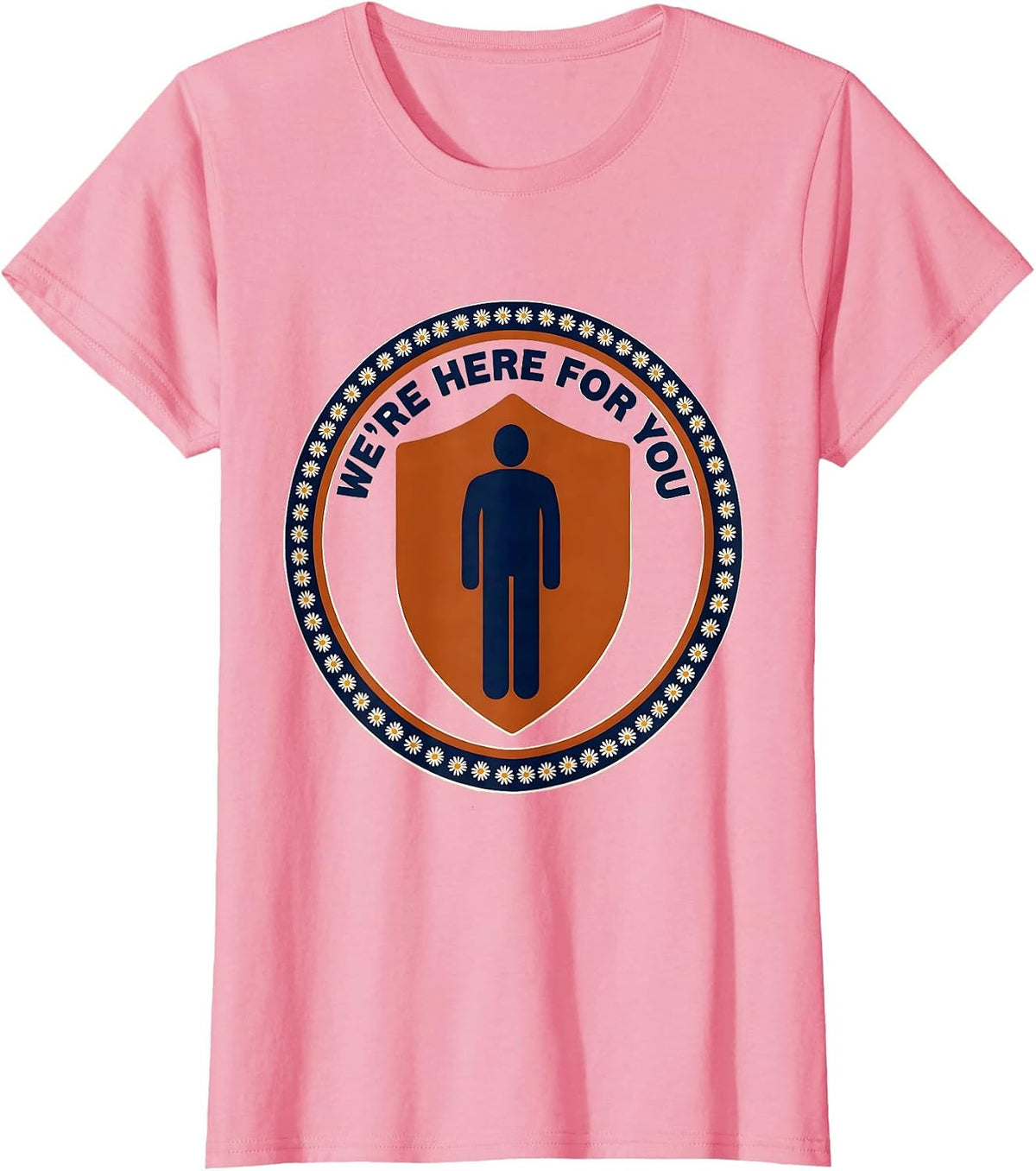 Women's We're Here For You Warm School Counselor Student Support T-Shirt - Pink
