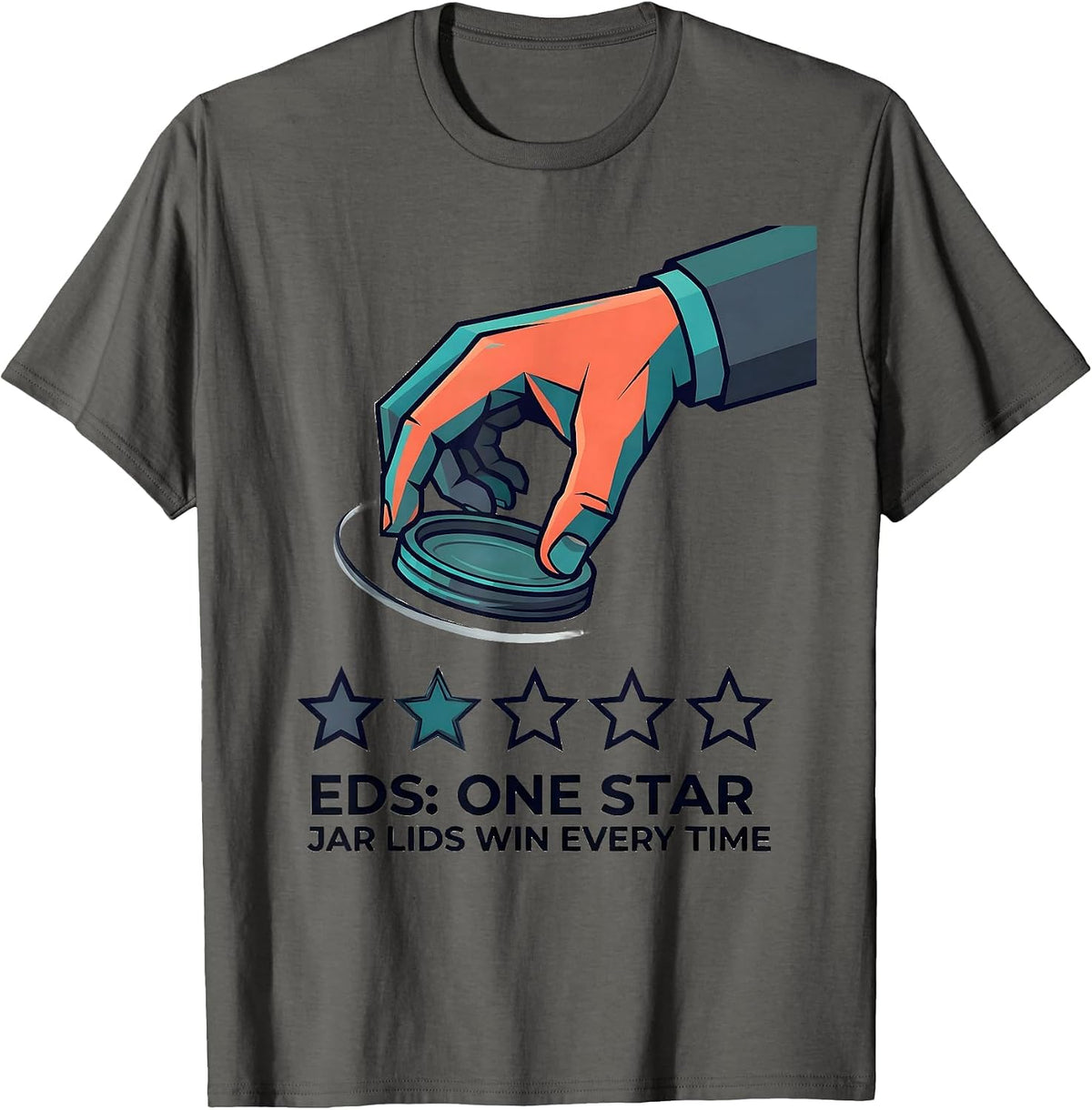 Men's EDS One Star Jar Lids Win Every Time Chronic Illness Warrior T-Shirt - Asphalt Grey