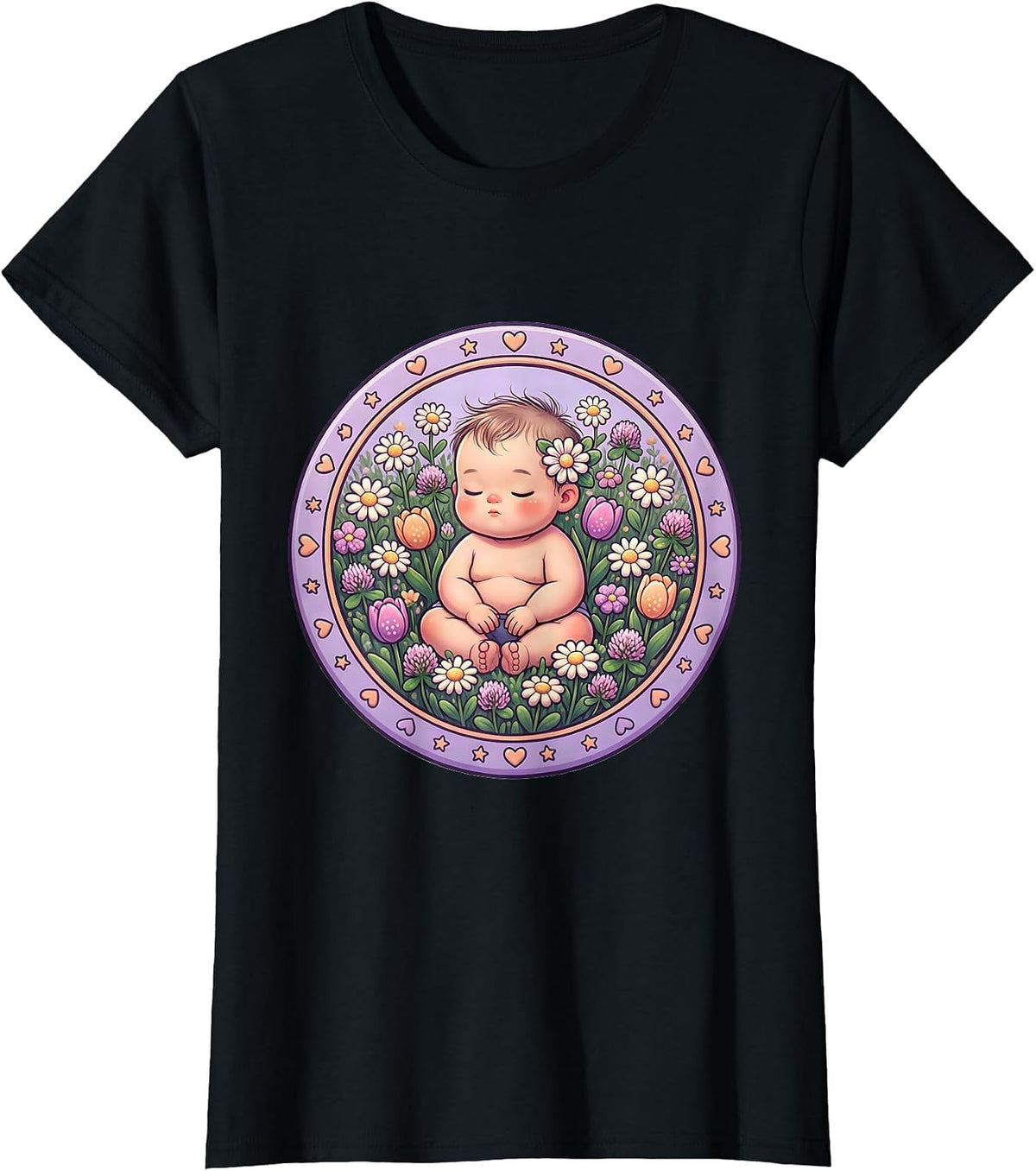 Autism Awareness Child in Wildflower Field Design T-Shirt - Black
