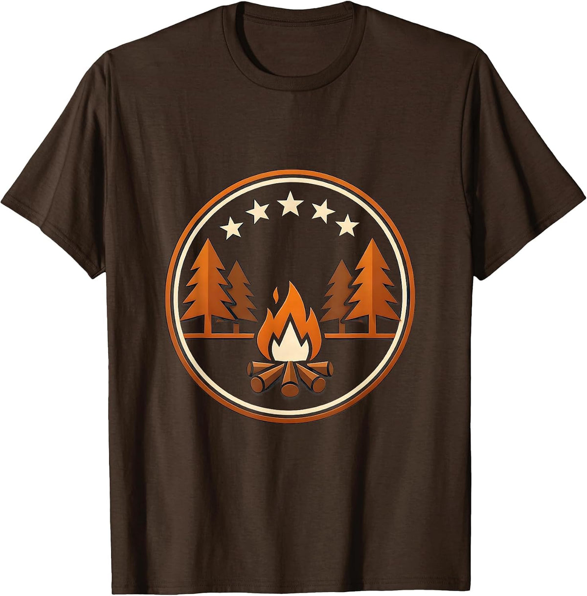 Men's Campfire Under the Stars Night Sky Graphic T-Shirt - Brown