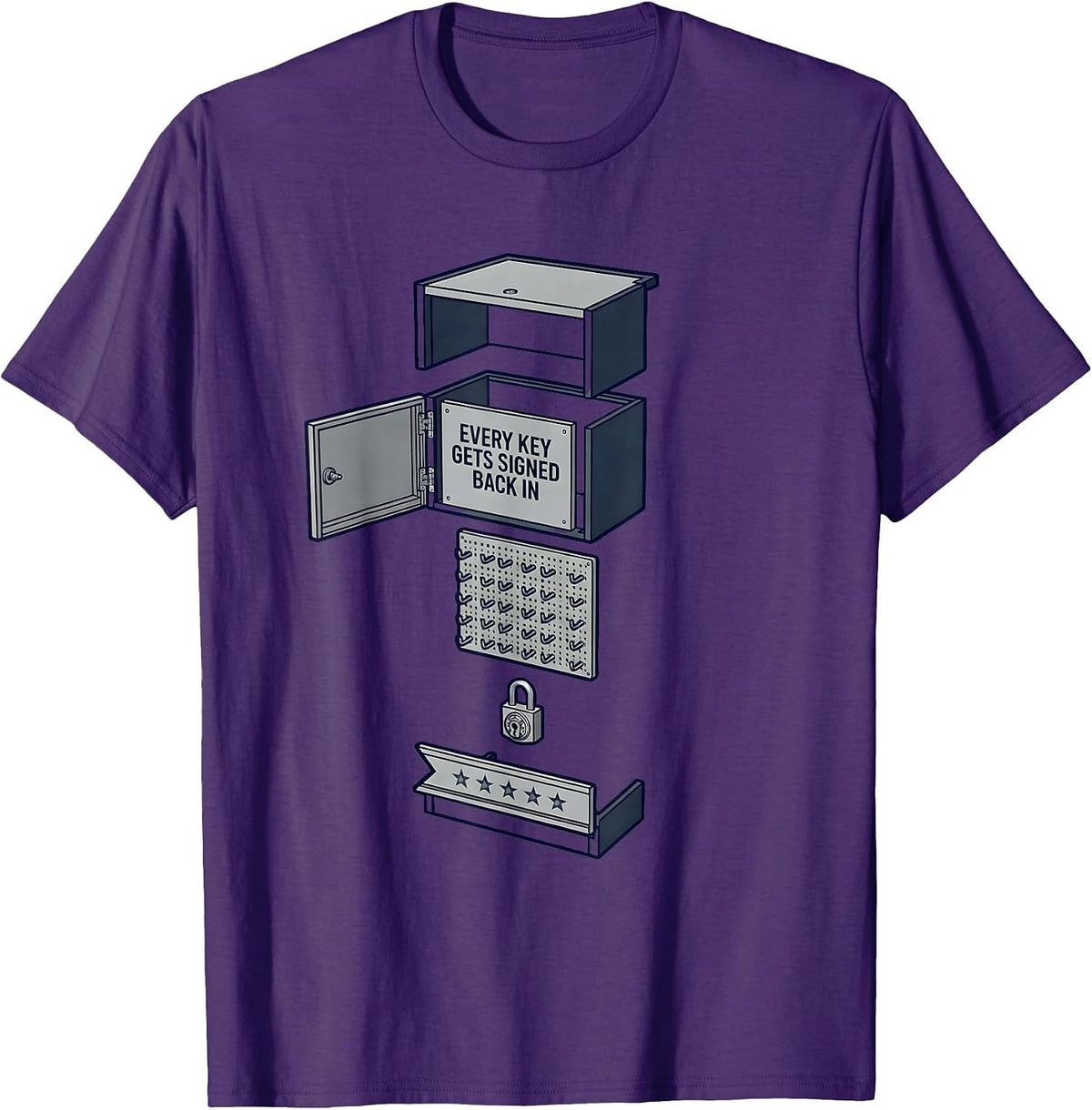 Men's Every Key Gets Signed Back In Funny First Responder T-Shirt - Purple