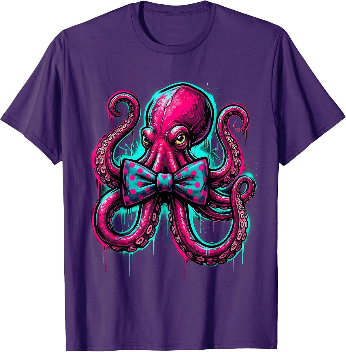 Suave Octopus Bow Tie Rizz Autism Awareness T-Shirt - Purple