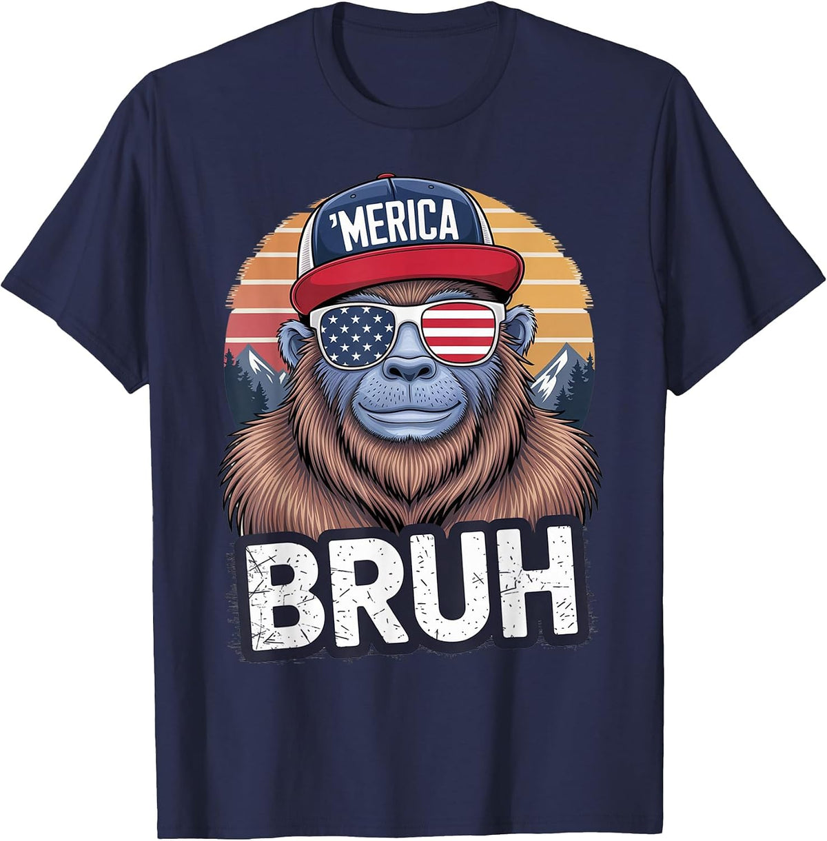 Cool Bruh Yeti Graphic for Men and Boys T-Shirt - Navy Blue