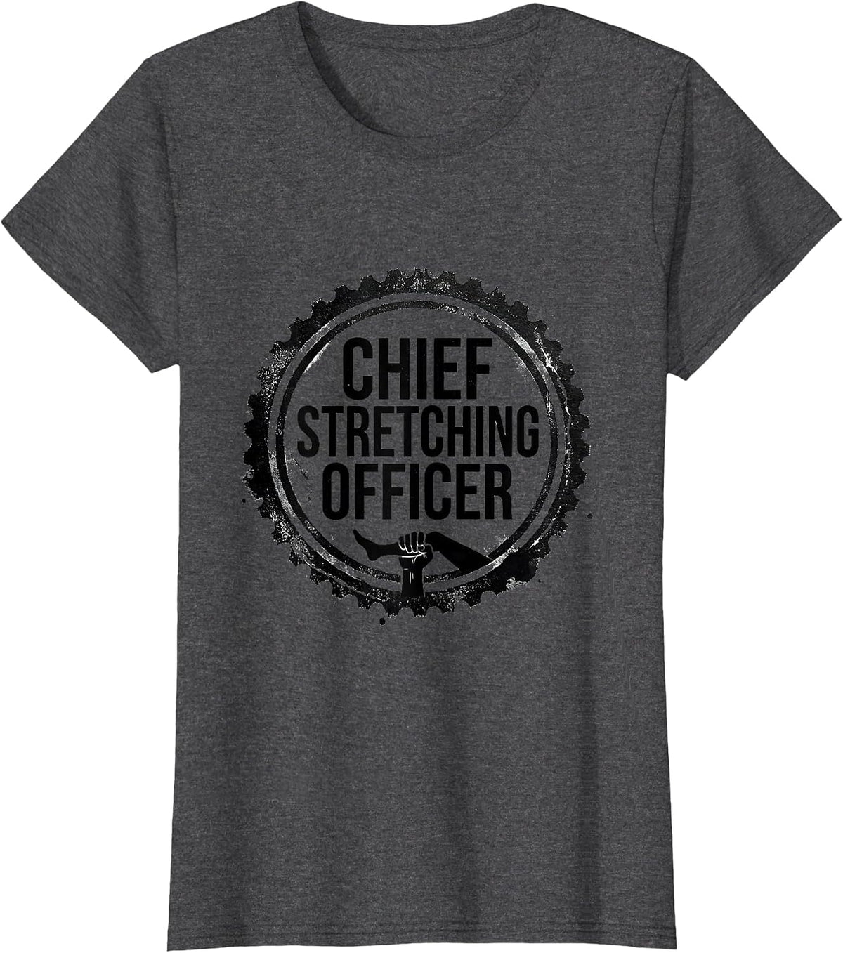 Women's Chief Stretching Officer Funny Physical Therapist PT Gift T-Shirt - Dark Heather Grey