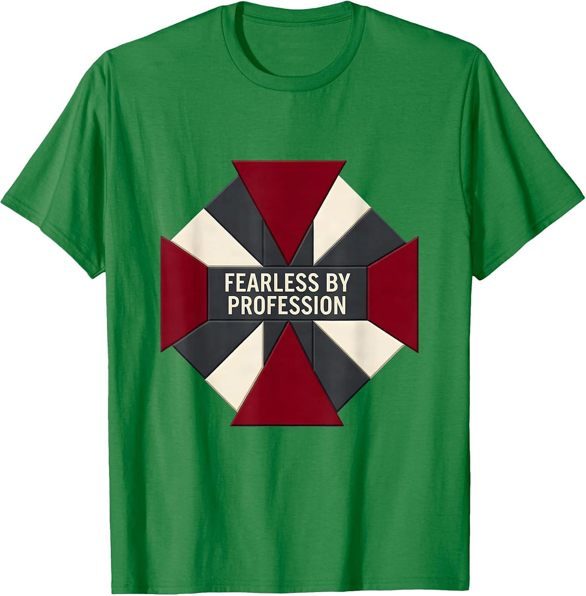Men's Fearless By Profession Firefighter Design T-Shirt - Kelly Green