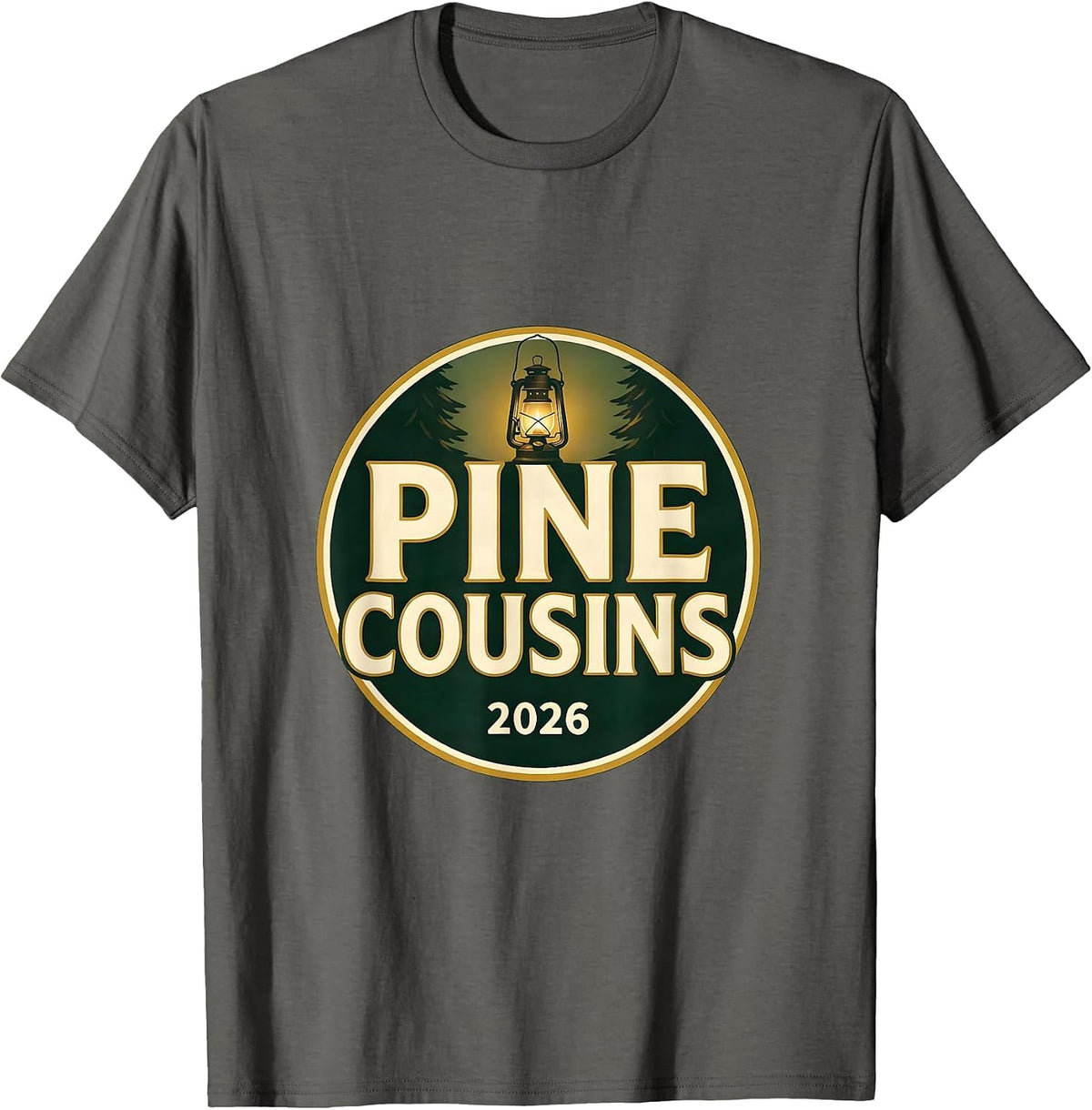Pine Cousins 2026 Family Matching Camp Cousin Crew T-Shirt - Asphalt Grey
