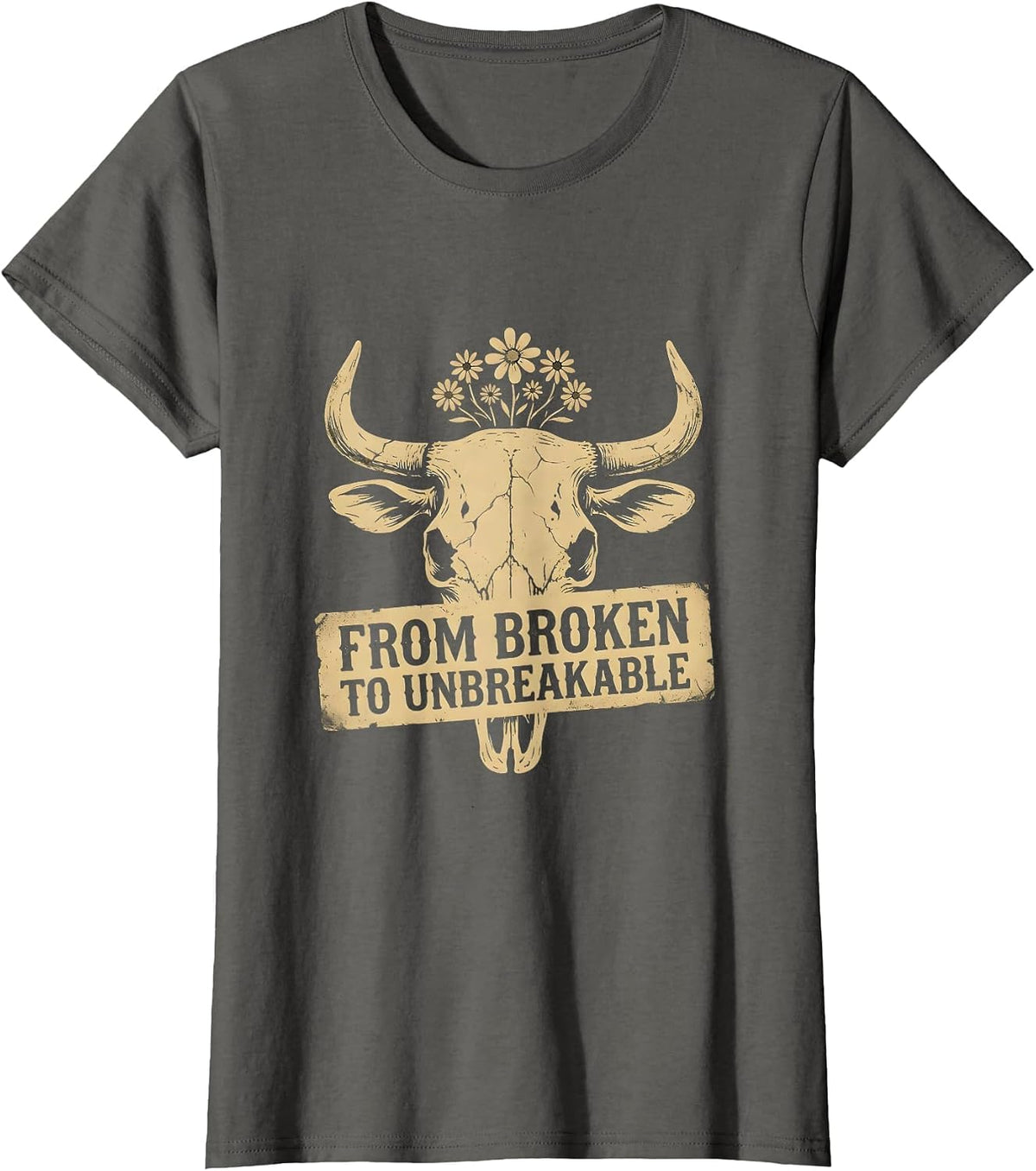 Women's From Broken To Unbreakable Physical Therapy Design T-Shirt - Asphalt Grey