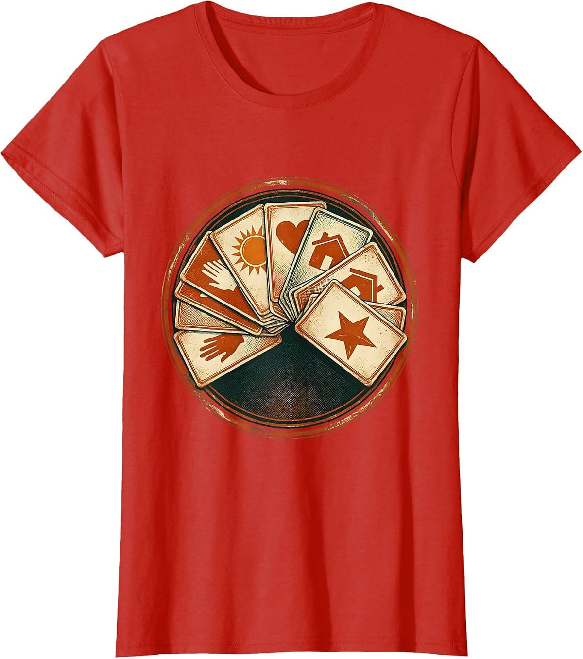 Women's Colorful Communication Symbol Cards SPED Teacher T-Shirt - Red