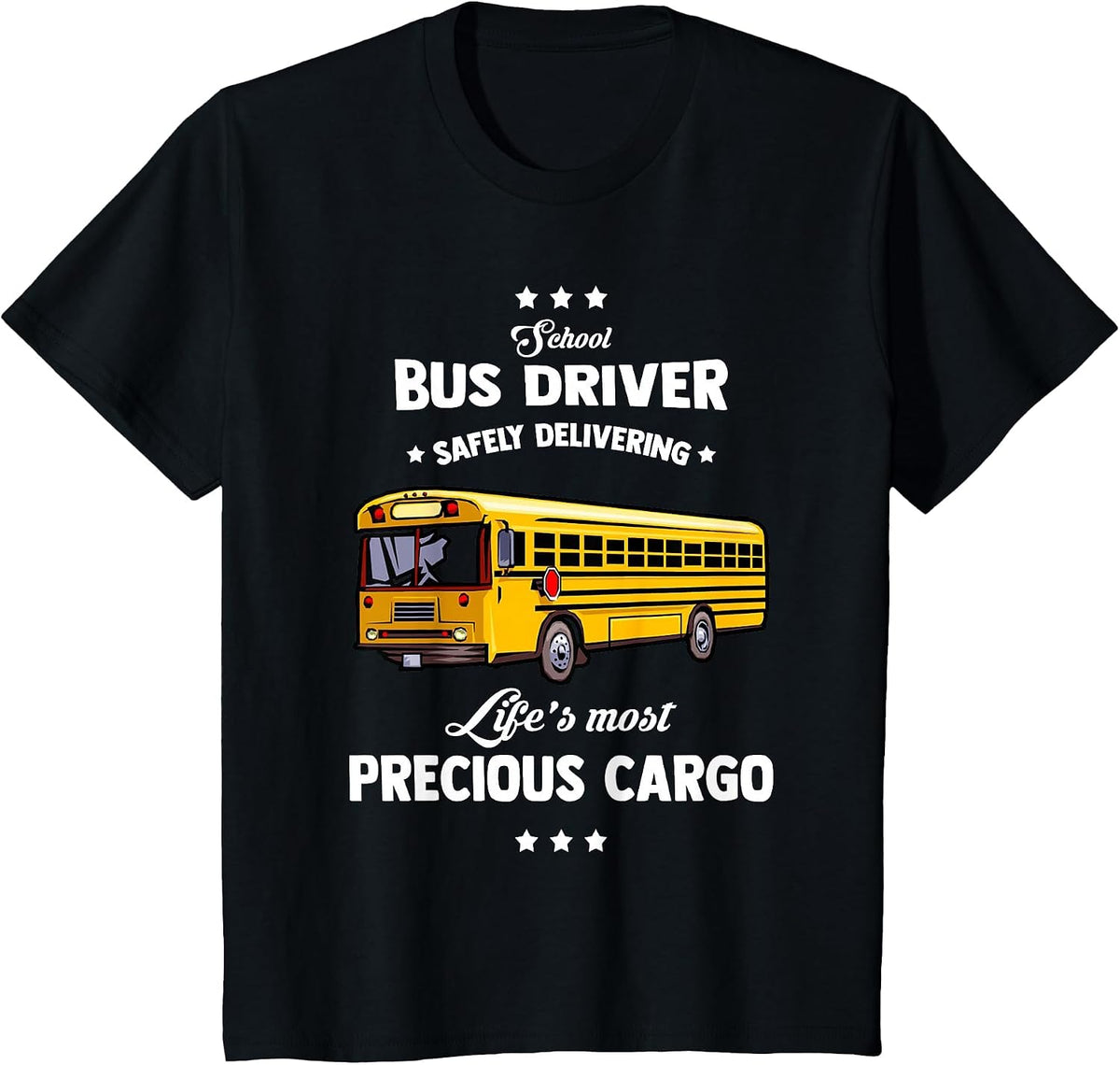 School Bus Driver Safely Delivering | School Bus Driver T-Shirt - Black