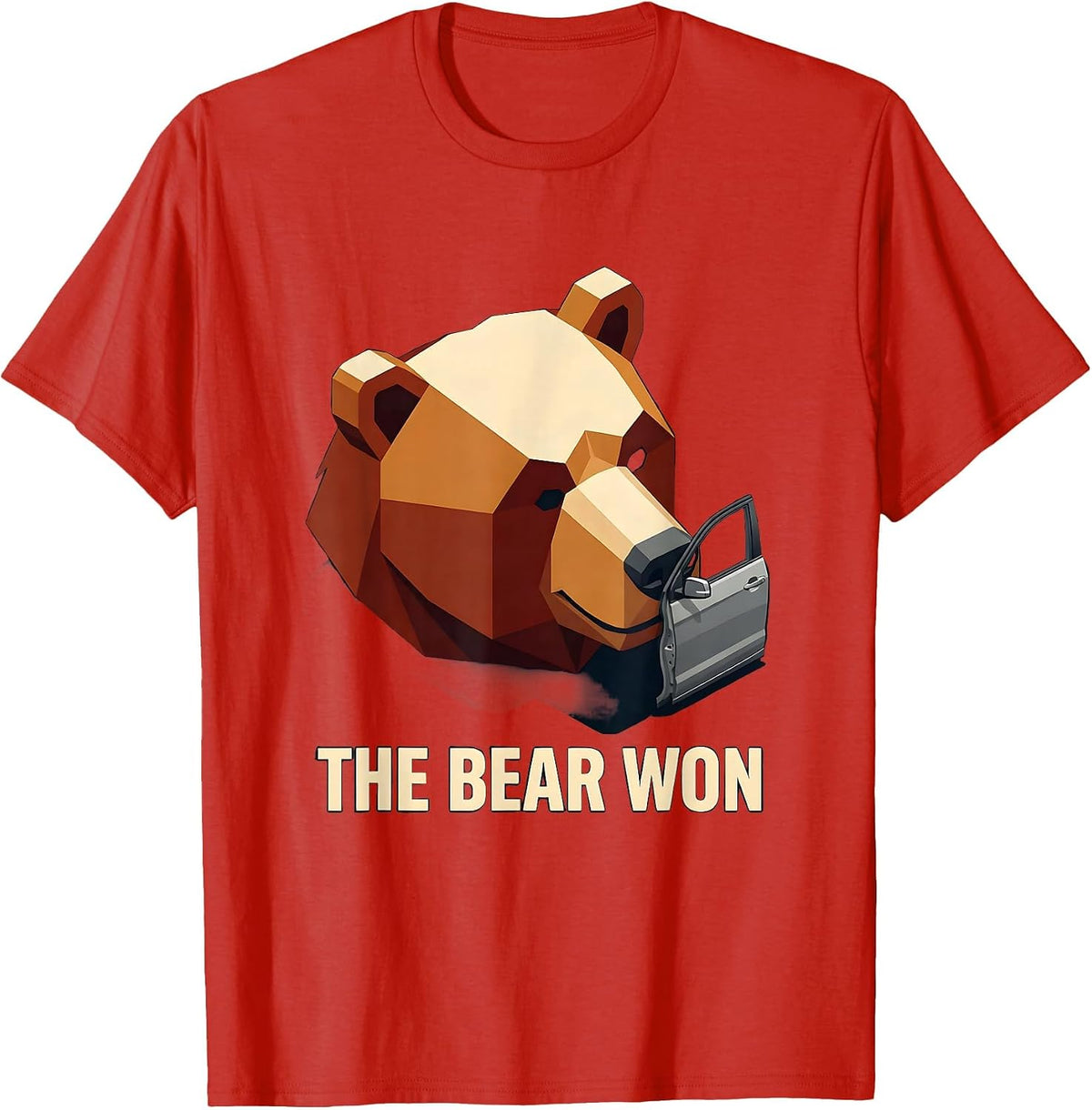 Men's The Bear Won Funny Bear Lover Wildlife Humor T-Shirt - Red