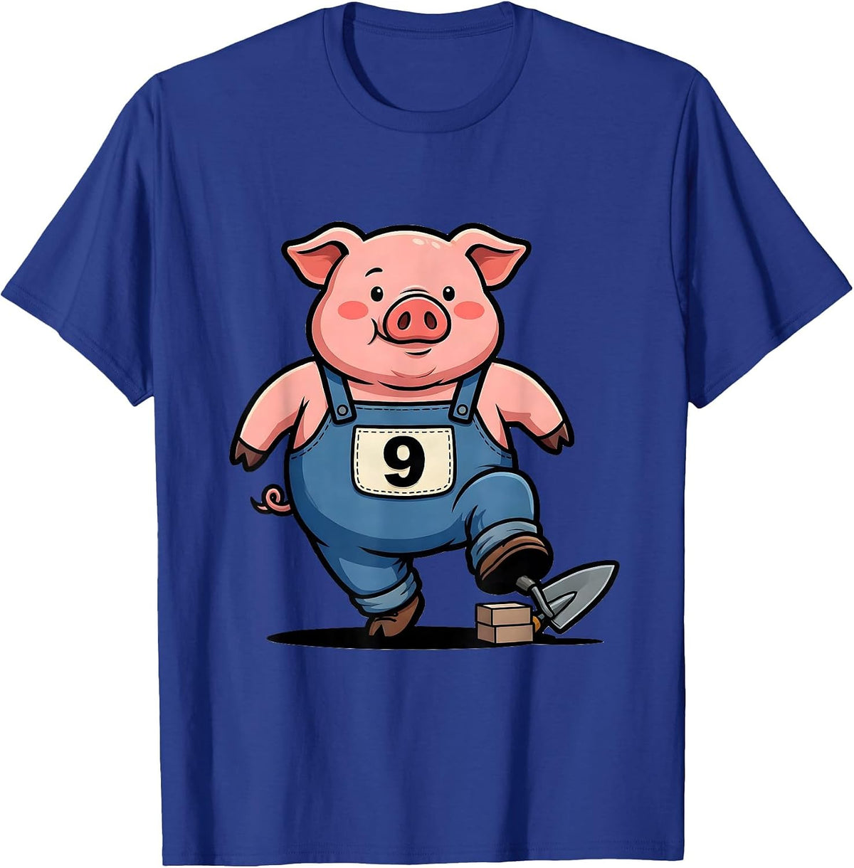 9 Cartoon Pig Lover Halloween Costume Humor T-Shirt - Royal Blue