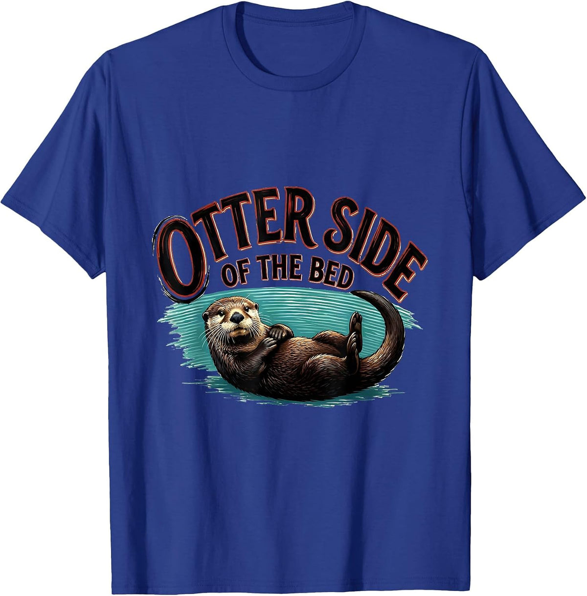 Men's Otter Side Of The Bed Funny Otter Lover Nature Humor Gift T-Shirt - Royal Blue