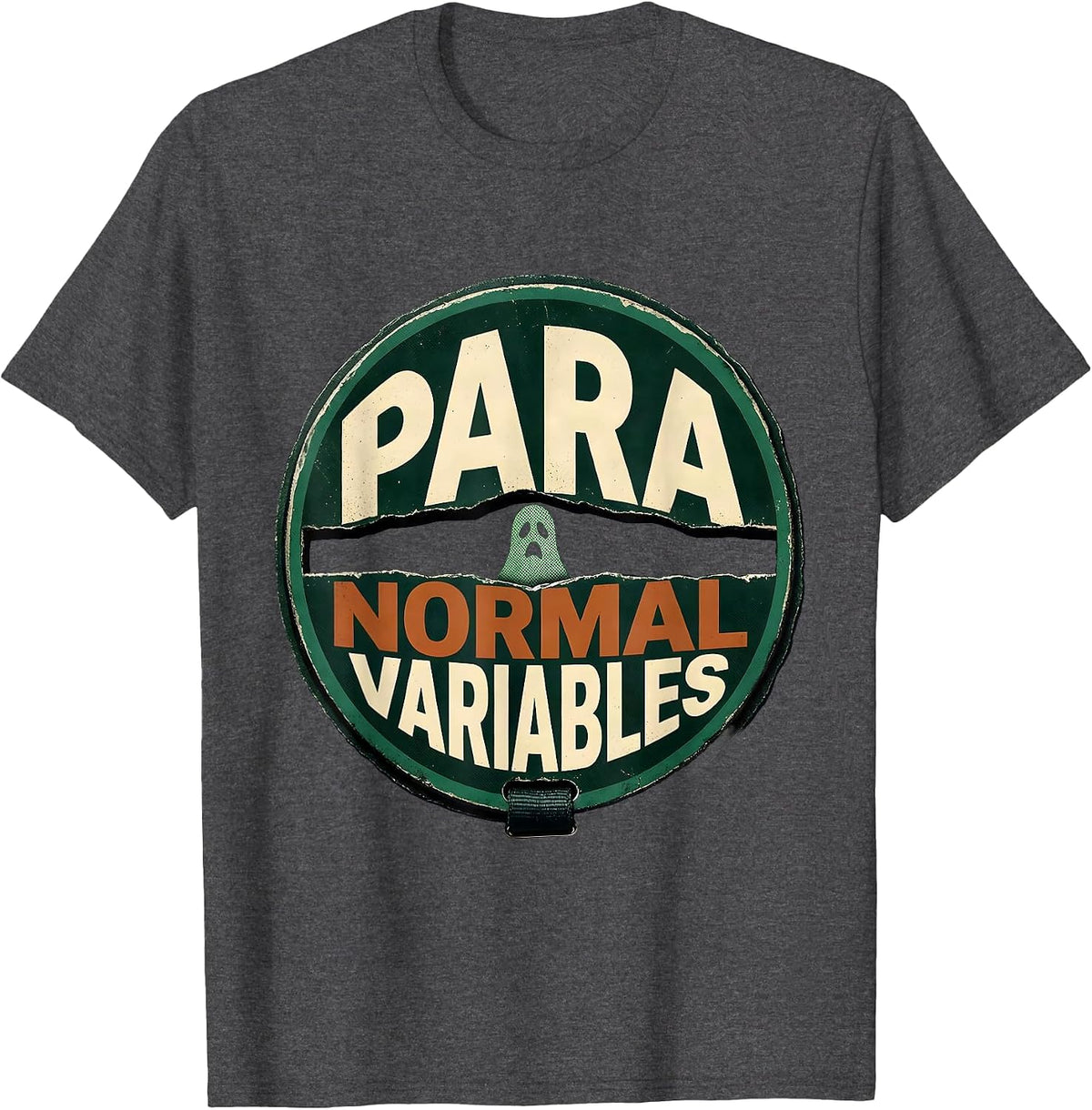 Men's Para Normal Variables Vintage Ghost Para Teacher Halloween T-Shirt - Dark Heather Grey