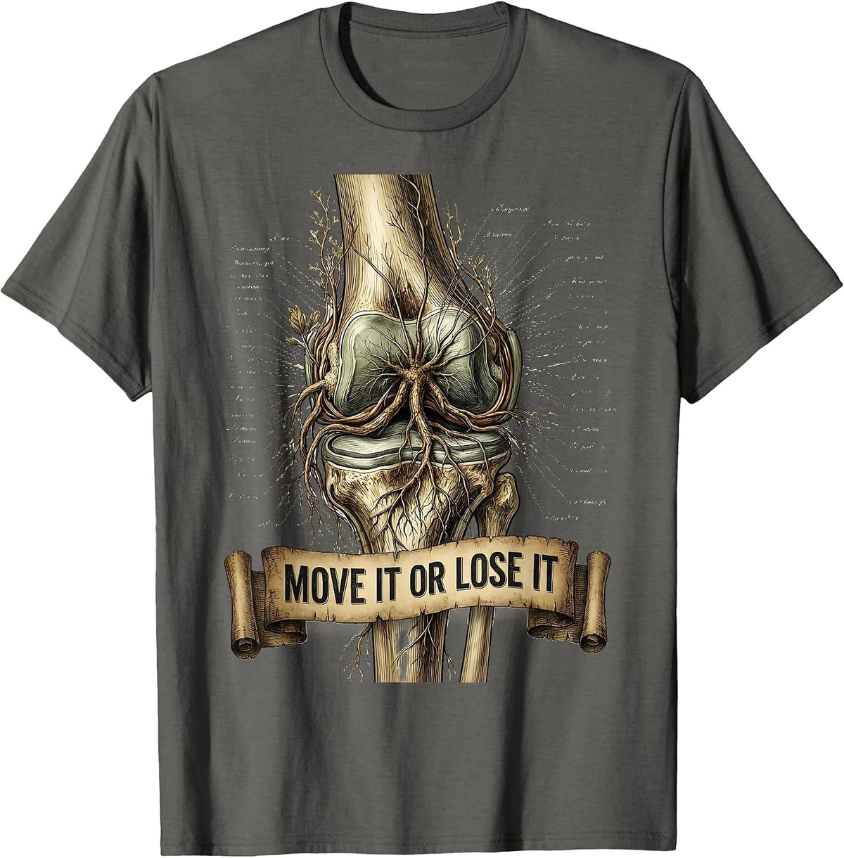 Move It or Lose It Physical Therapy Design T-Shirt - Asphalt Grey