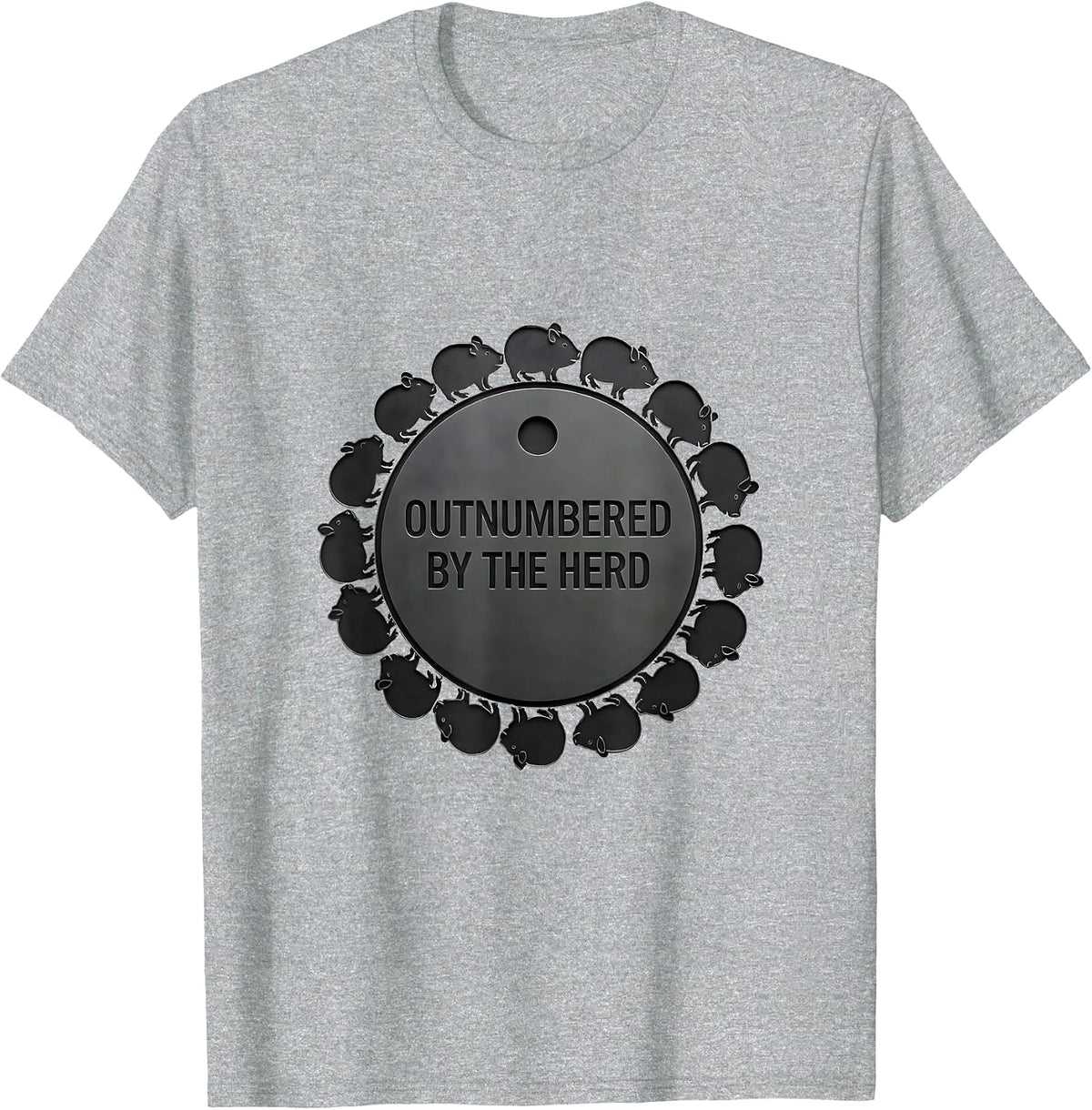 Men's Outnumbered By The Herd Funny Guinea Pig Owner Pet Lover T-Shirt - Heather Grey