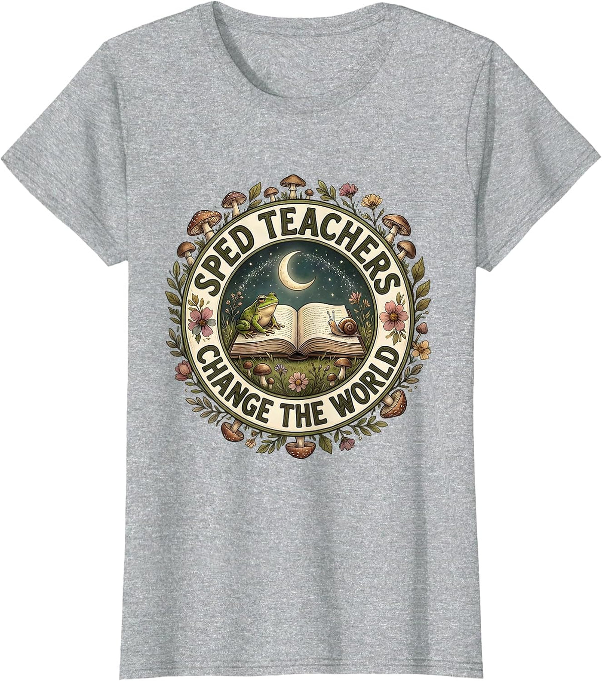 Women's Sped Teachers Change The World Educator Design T-Shirt - Heather Grey