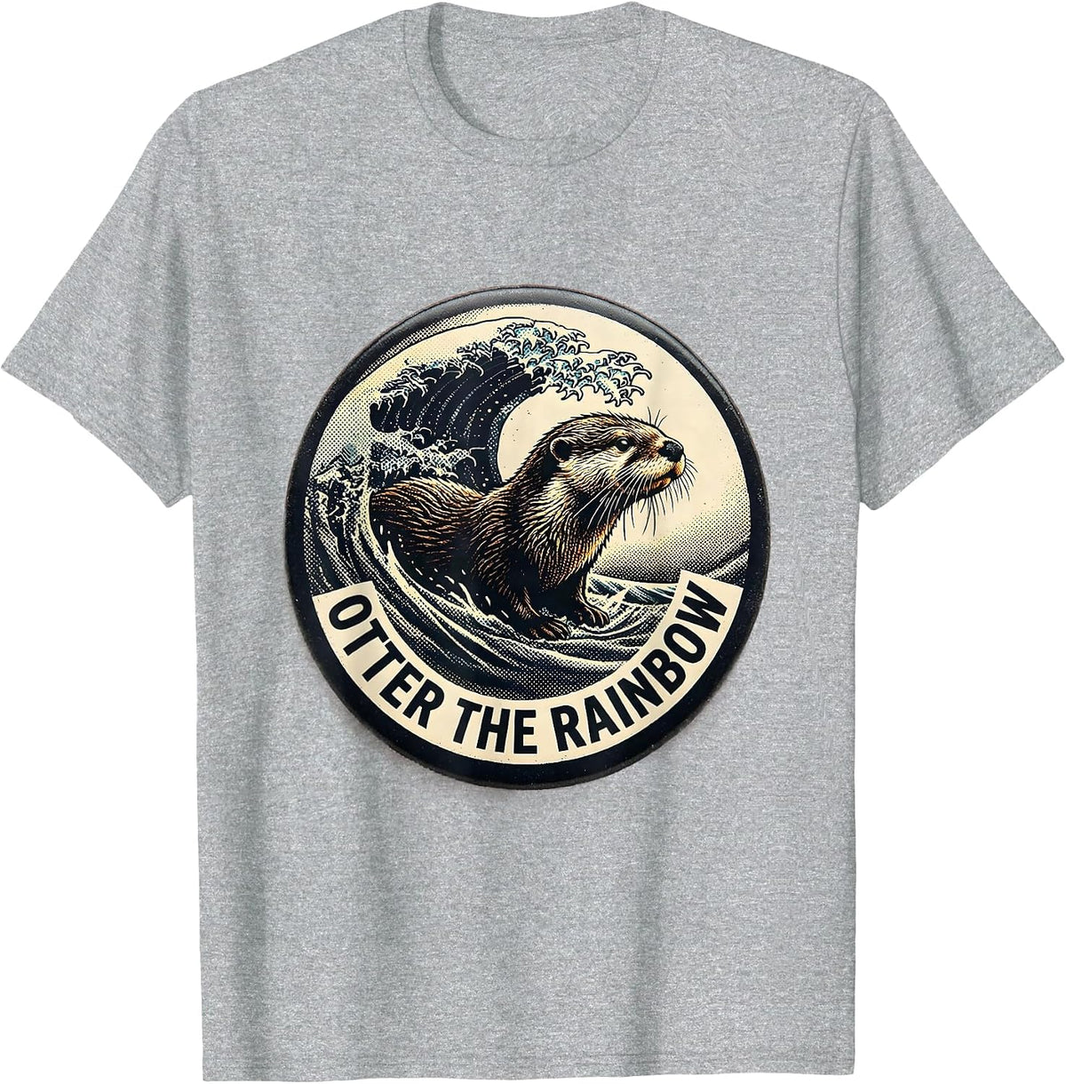 Men's Otter The Rainbow Funny Sea Otter Lover Animal Humor T-Shirt - Heather Grey