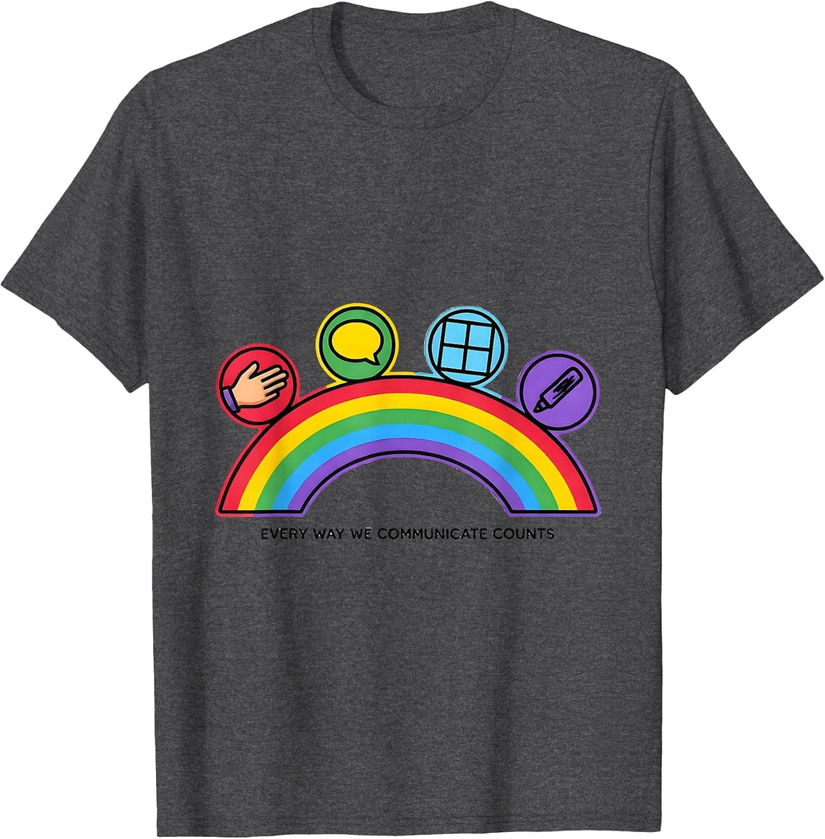 Men's Every Way We Communicate Counts Special Education Teacher T-Shirt - Dark Heather Grey